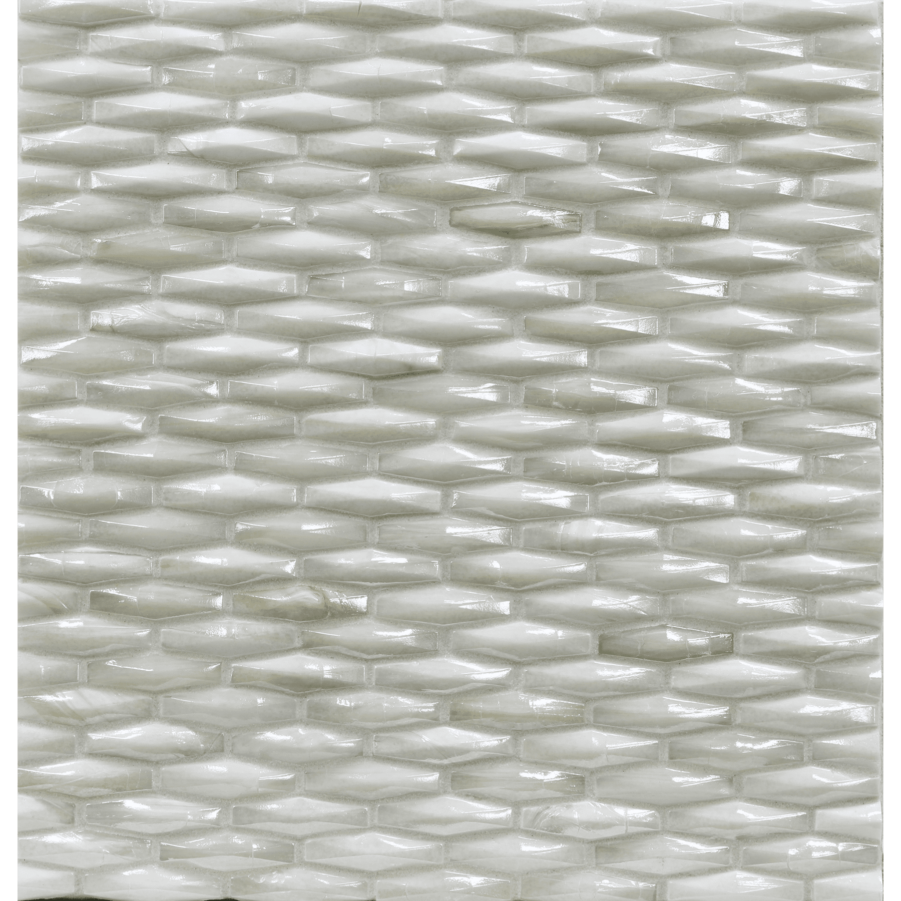 ORIGAMI MOSAIC: Asolo Vesper Elongated Hexagon Field Mosaic (12.60"x11.99" | pearl)