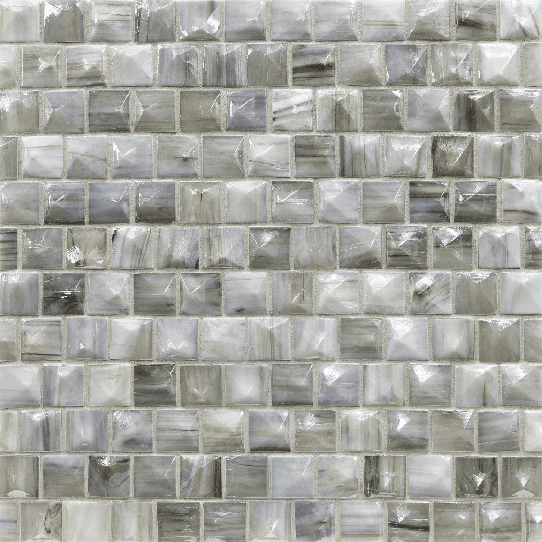 ORIGAMI MOSAIC: Bari Nami Staggered Joint Field Mosaic (12.40"x12.46" | pearl)