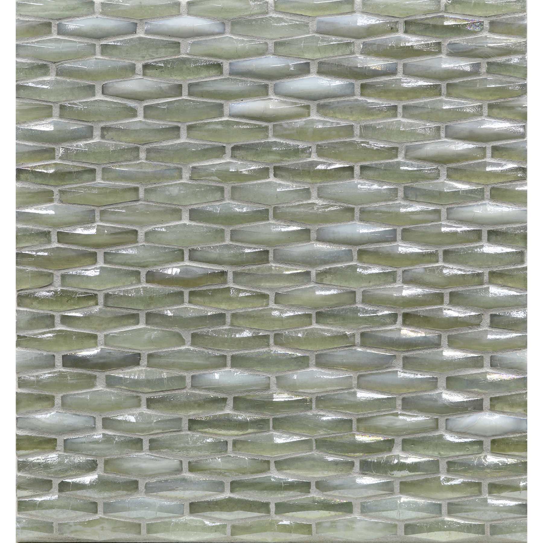 ORIGAMI MOSAIC: Bossa Vesper Elongated Hexagon Field Mosaic (12.60"x11.99" | pearl)