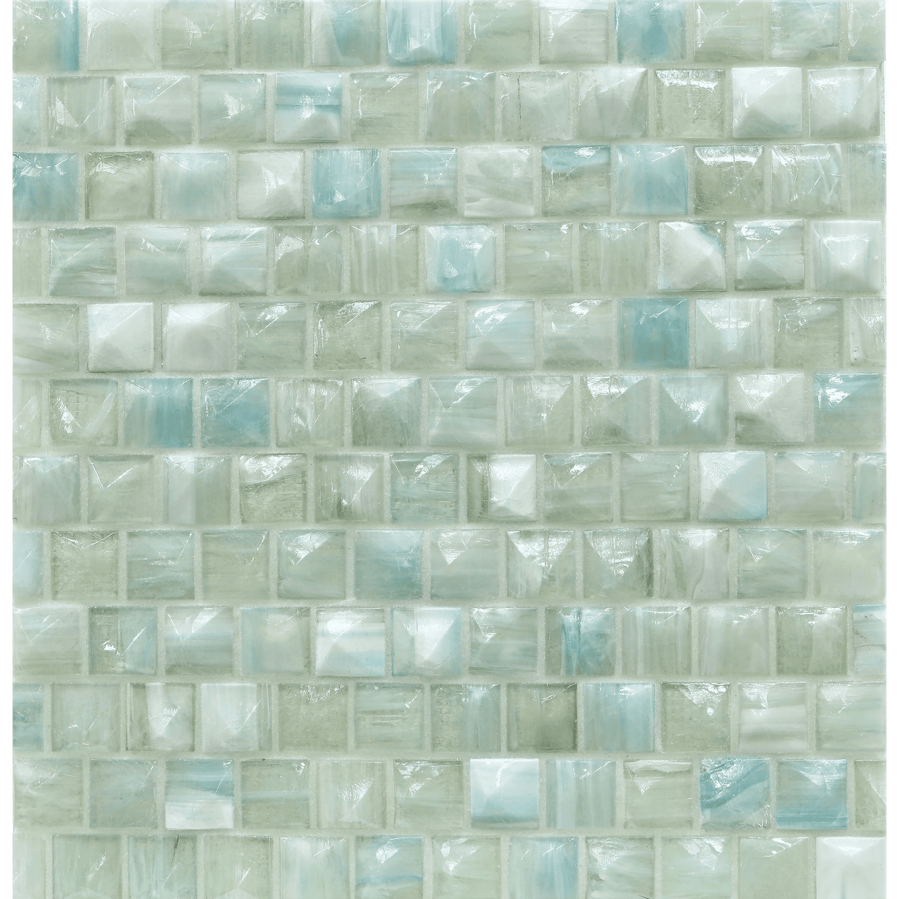 ORIGAMI MOSAIC: Cetara Nami Staggered Joint Field Mosaic (12.40"x12.46" | pearl)