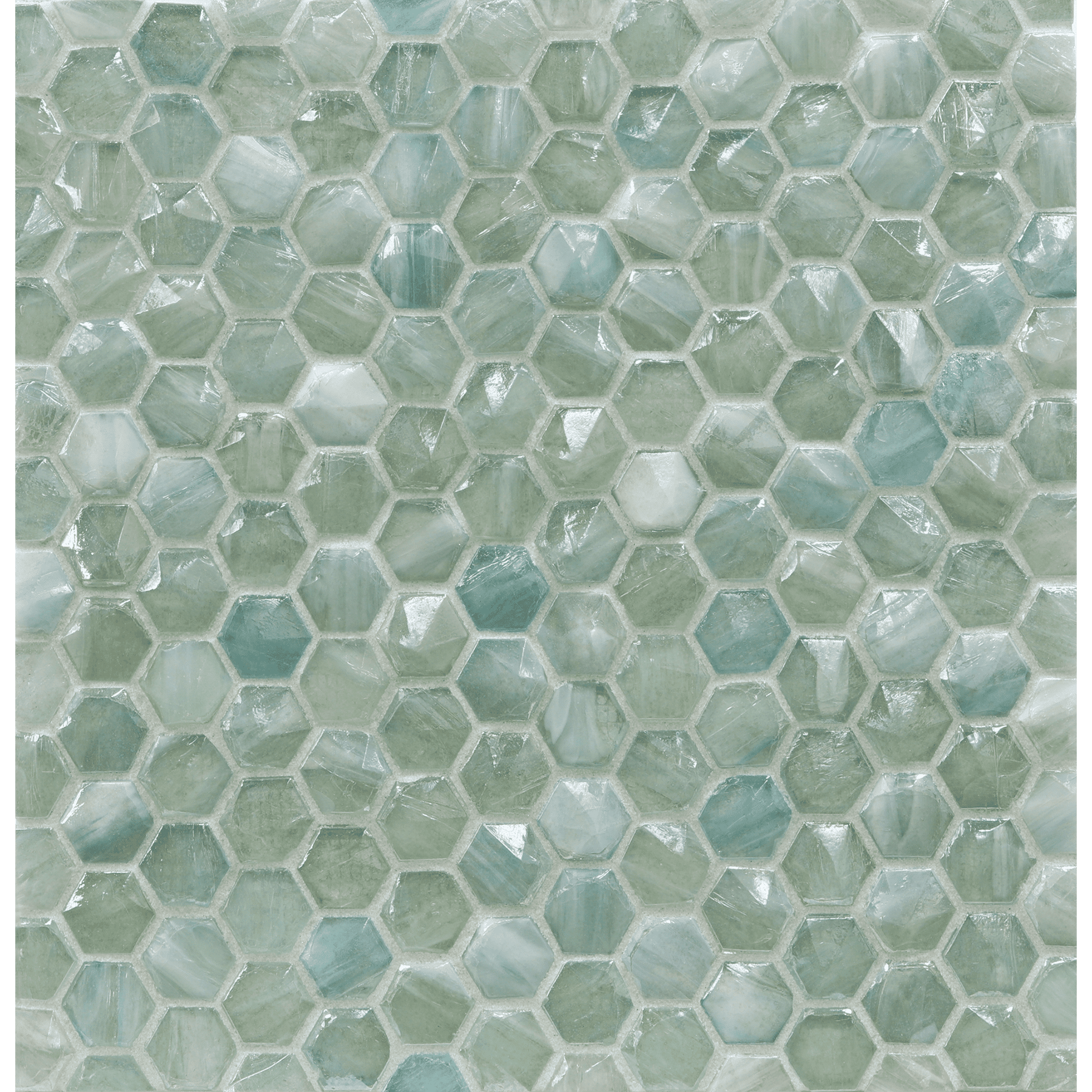 ORIGAMI MOSAIC: Cetara Sway Hexagonal Field Mosaic (12.38"x12.51" | pearl)