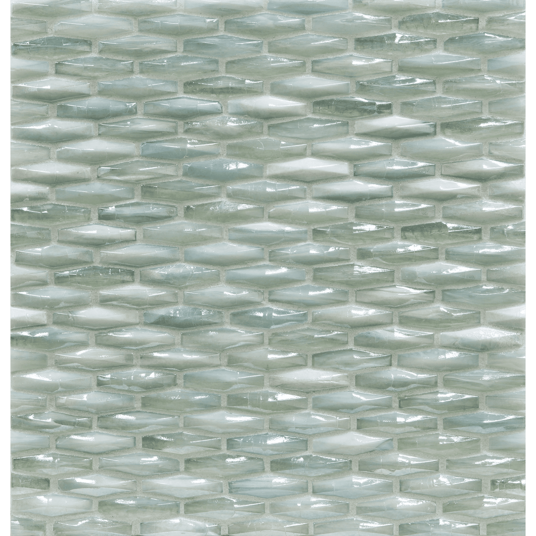 ORIGAMI MOSAIC: Cetara Vesper Elongated Hexagon Field Mosaic (12.60"x11.99" | pearl)