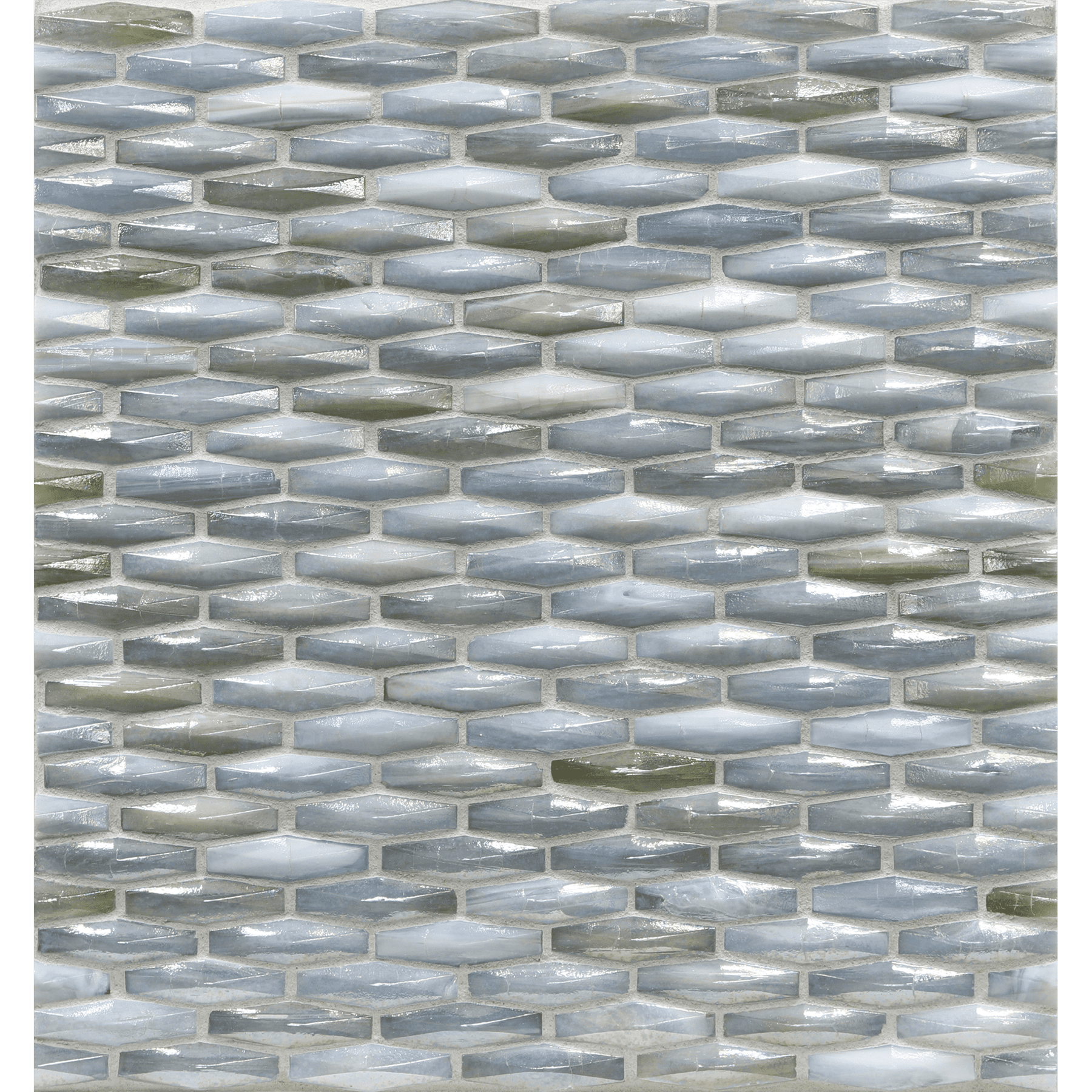 ORIGAMI MOSAIC: Lucca Vesper Elongated Hexagon Field Mosaic (12.60"x11.99" | pearl)