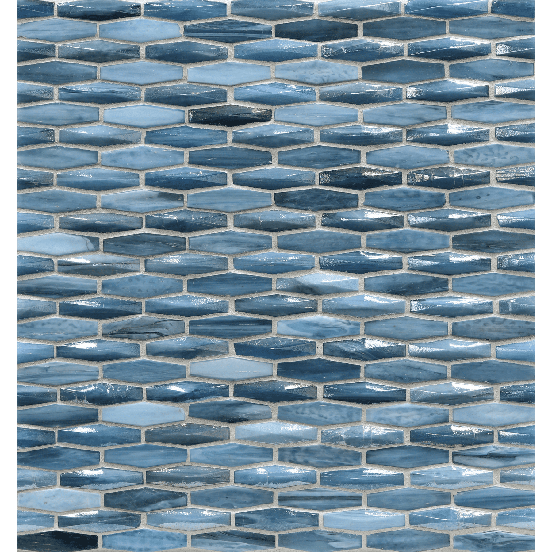 ORIGAMI MOSAIC: Umbria Vesper Twist Elongated Hexagon Field Mosaic (12.60"x11.99" | ribbed)