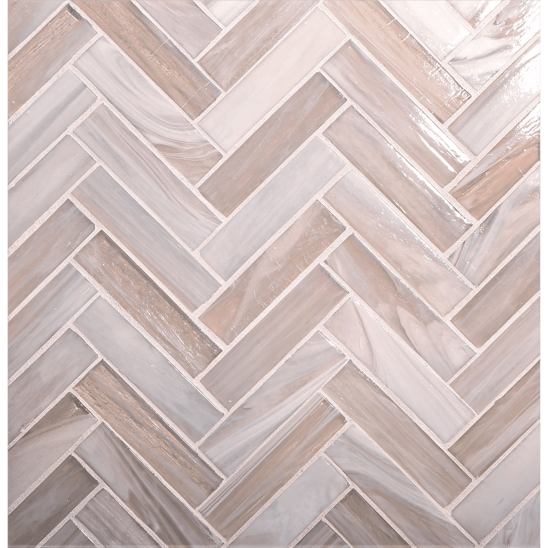 SHIBUI: Buff 1"x4" Herringbone Field Mosaic (9.92"x12.41" | natural)