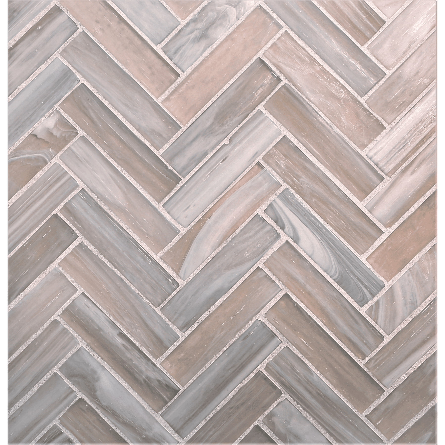 SHIBUI: Buff 1"x4" Herringbone Field Mosaic (9.92"x12.41" | silk)