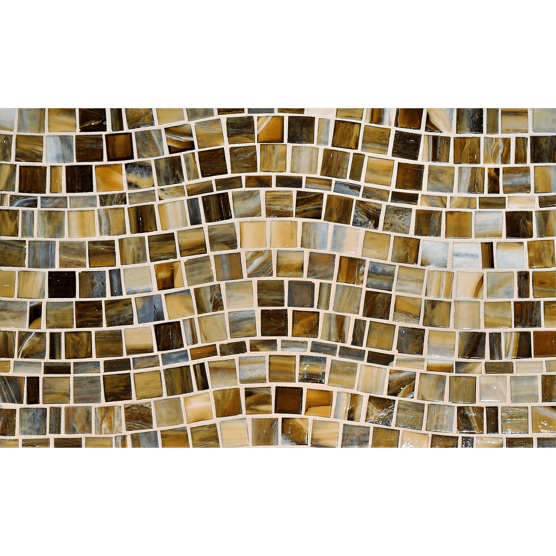 SHIBUI: Leather Rio Offset Field Mosaic (15.42"x11.67" | natural)