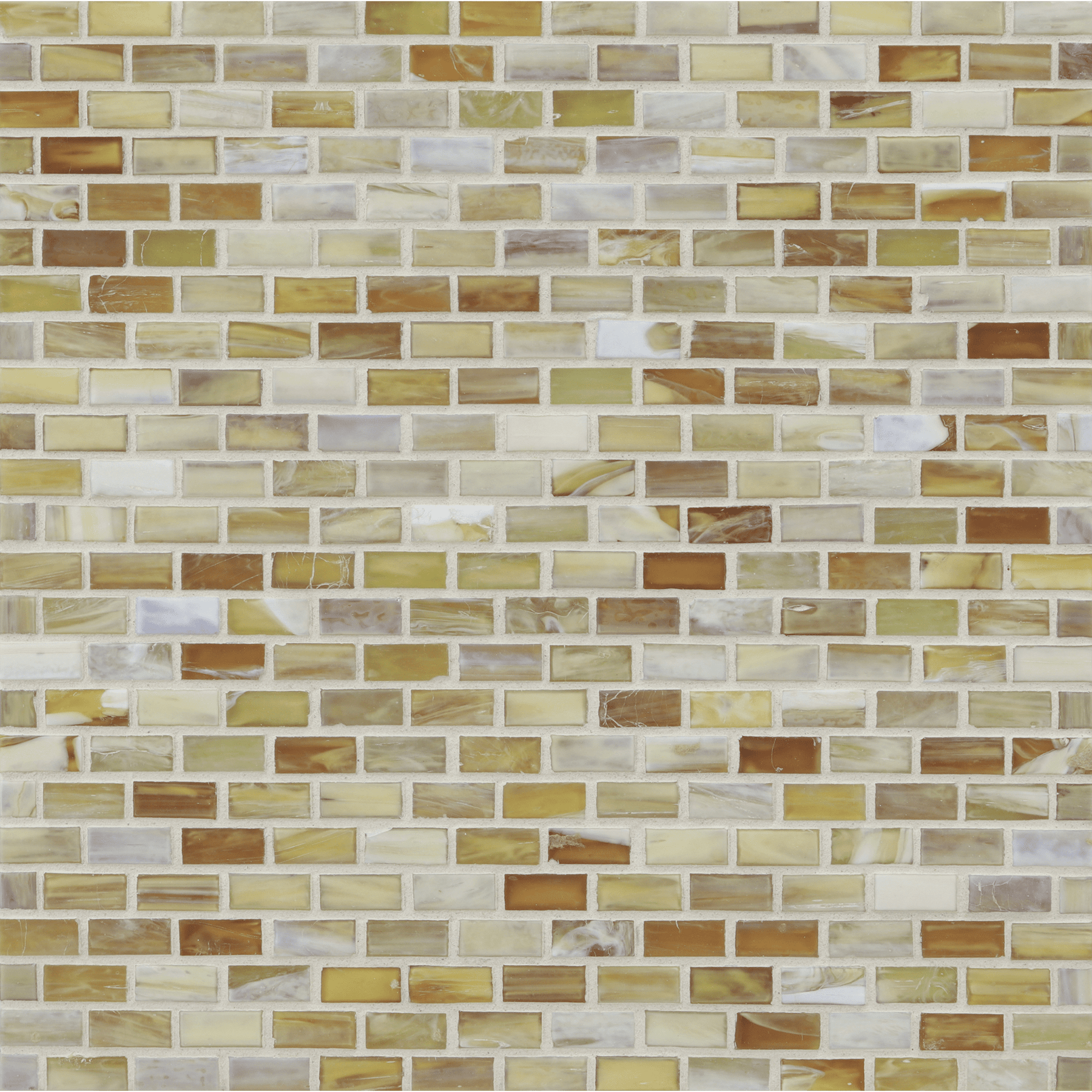 SHIBUI: Naples Yellow 0.5"x1" Staggered Joint Field Mosaic (12.51"x12.51" | silk)
