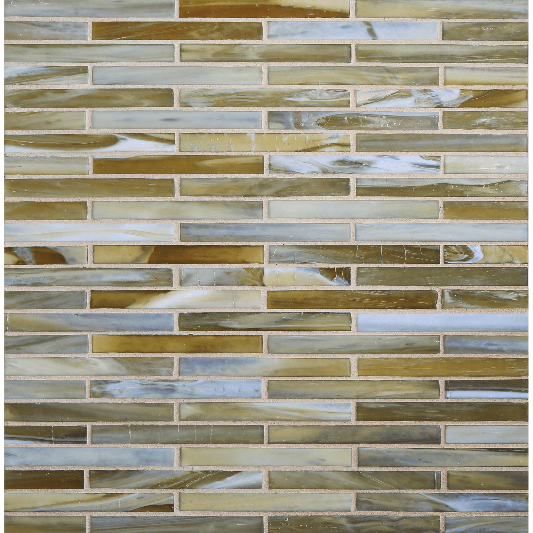 SHIBUI: Naples Yellow 0.5"x4" Staggered Joint Field Mosaic (9.92"x12.14" | silk)