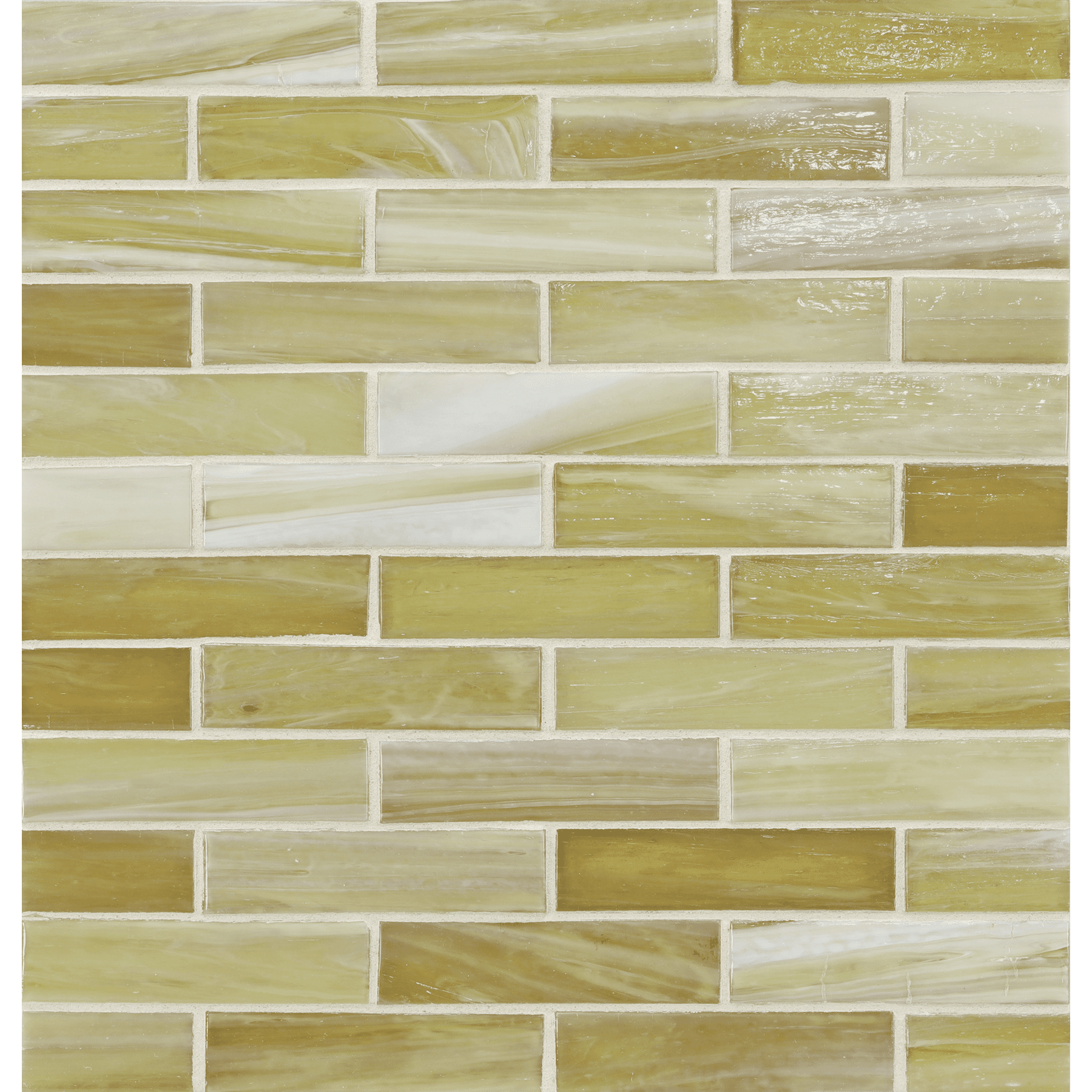 SHIBUI: Naples Yellow 1"x4" Staggered Joint Field Mosaic (9.92"x12.41" | natural)