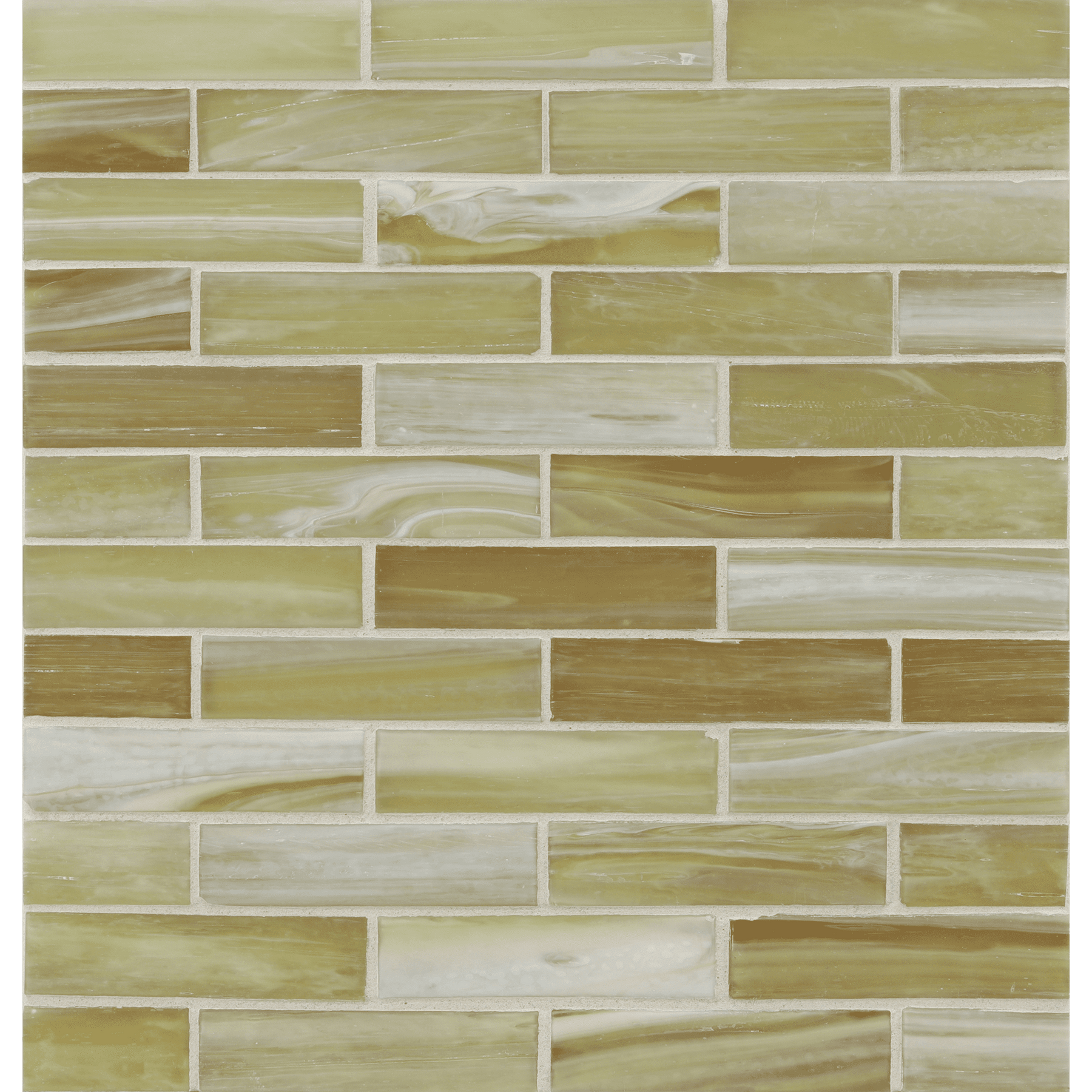 SHIBUI: Naples Yellow 1"x4" Staggered Joint Field Mosaic (9.92"x12.41" | silk)