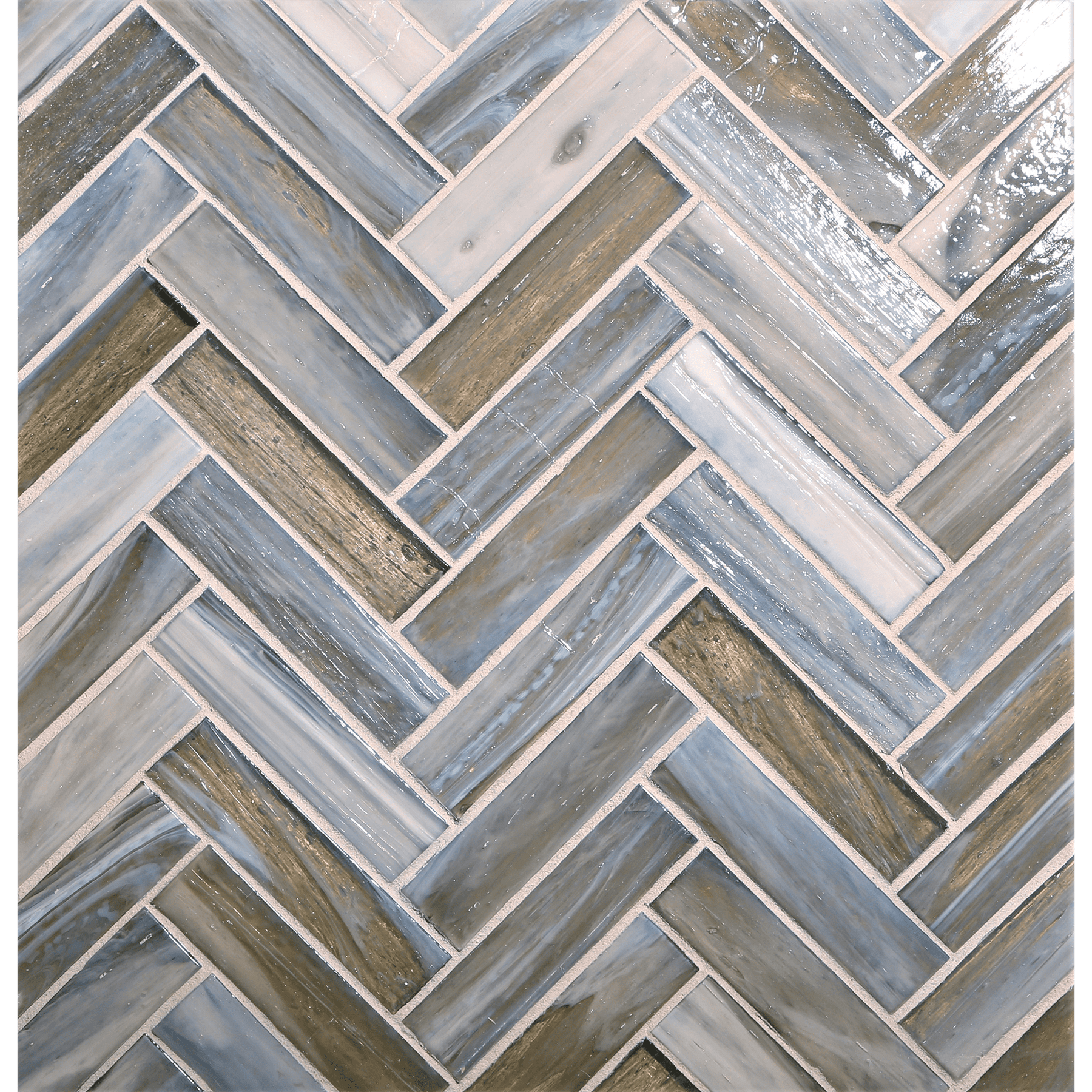 SHIBUI: Ochre 1"x4" Herringbone Field Mosaic (9.92"x12.41" | natural)