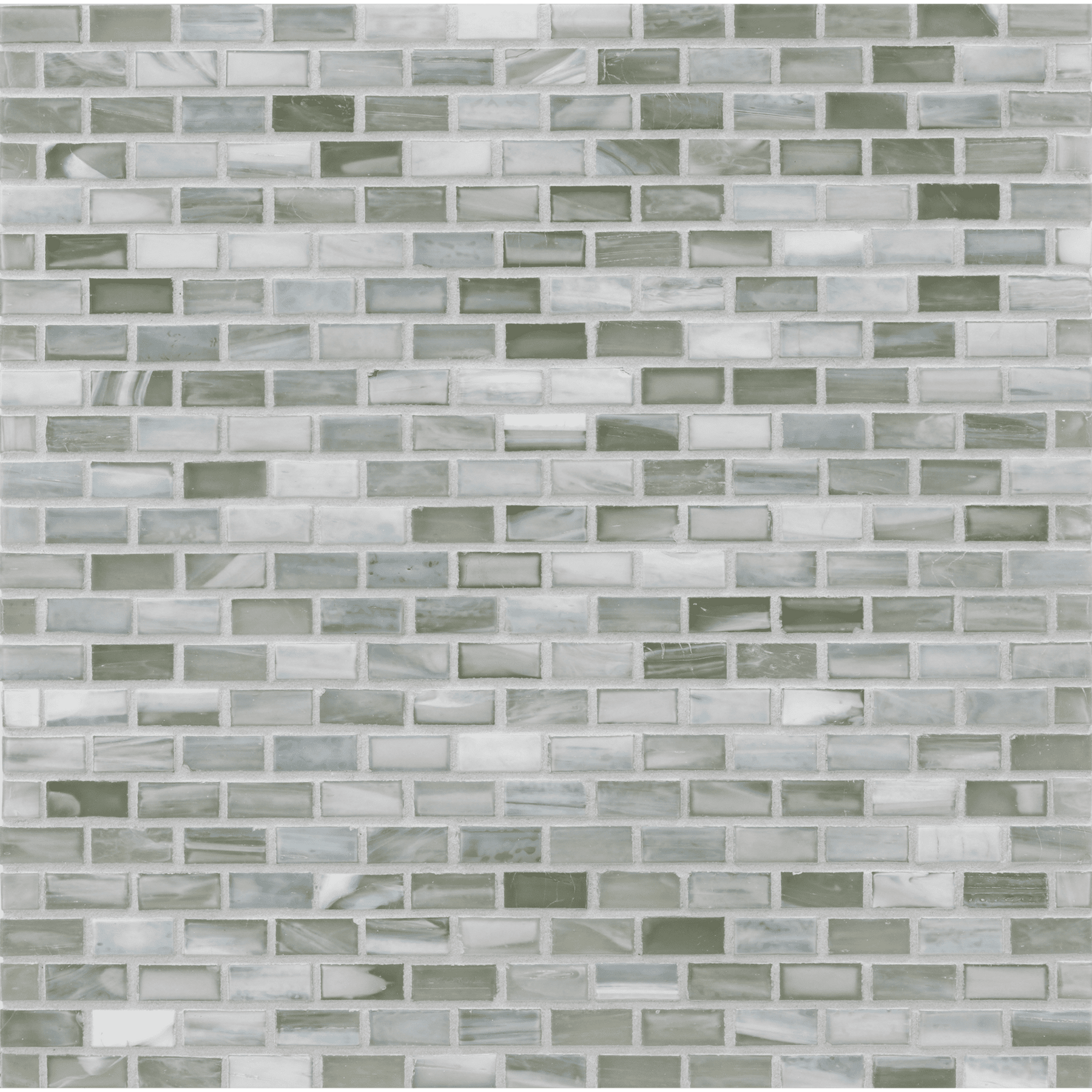 SHIBUI: Pewter 0.5"x1" Staggered Joint Field Mosaic (12.51"x12.51" | silk)