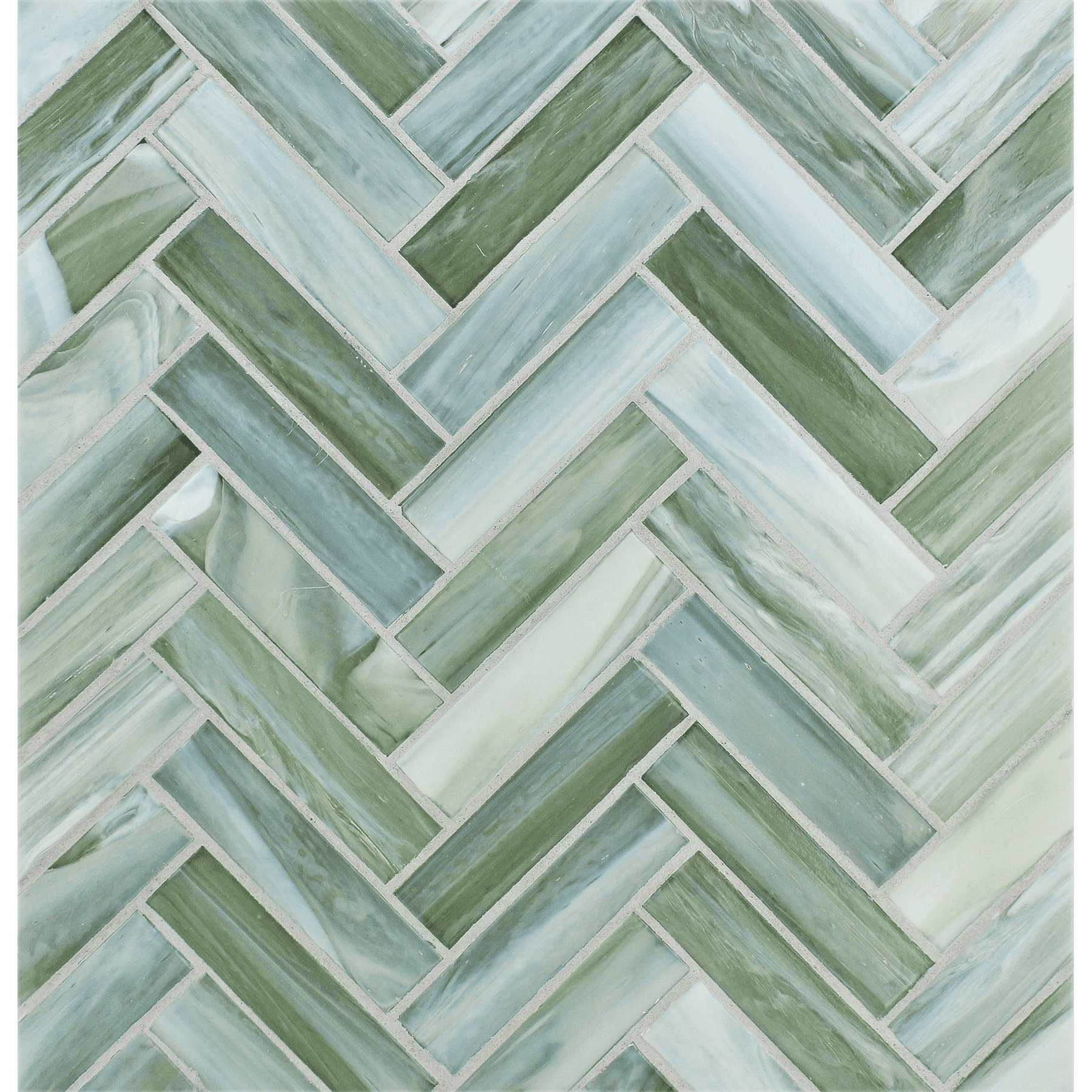 SHIBUI: Pewter 1"x4" Herringbone Field Mosaic (9.92"x12.41" | natural)