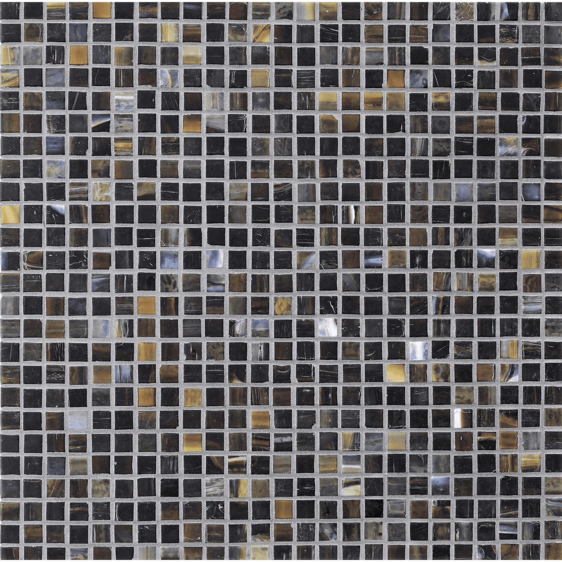 SHIBUI: Raw Umber 0.5"x0.5" Straight Stack Field Mosaic (12.52"x12.52" | silk)