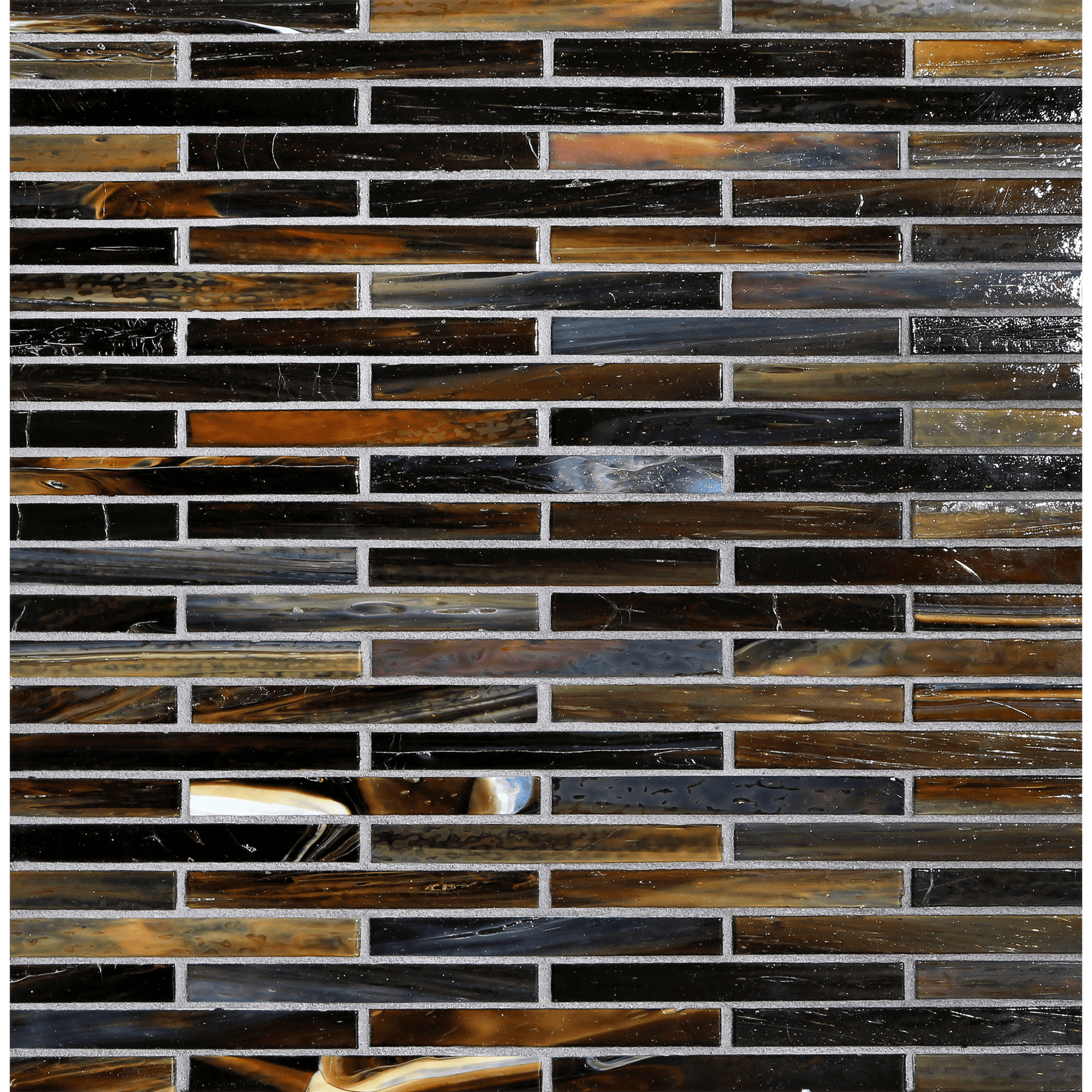 SHIBUI: Raw Umber 0.5"x4" Staggered Joint Field Mosaic (9.92"x12.14" | natural)