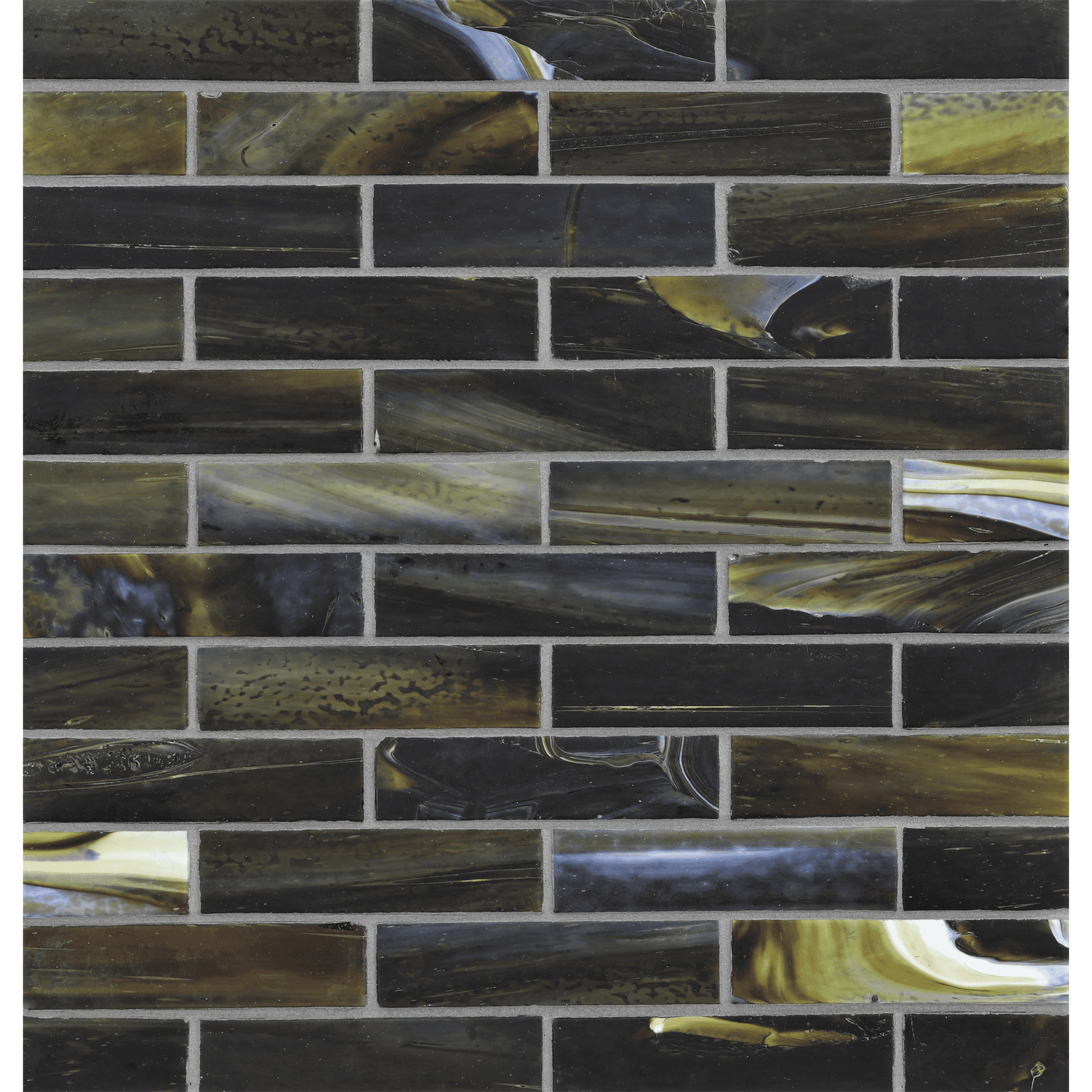 SHIBUI: Raw Umber 1"x4" Staggered Joint Field Mosaic (9.92"x12.41" | silk)