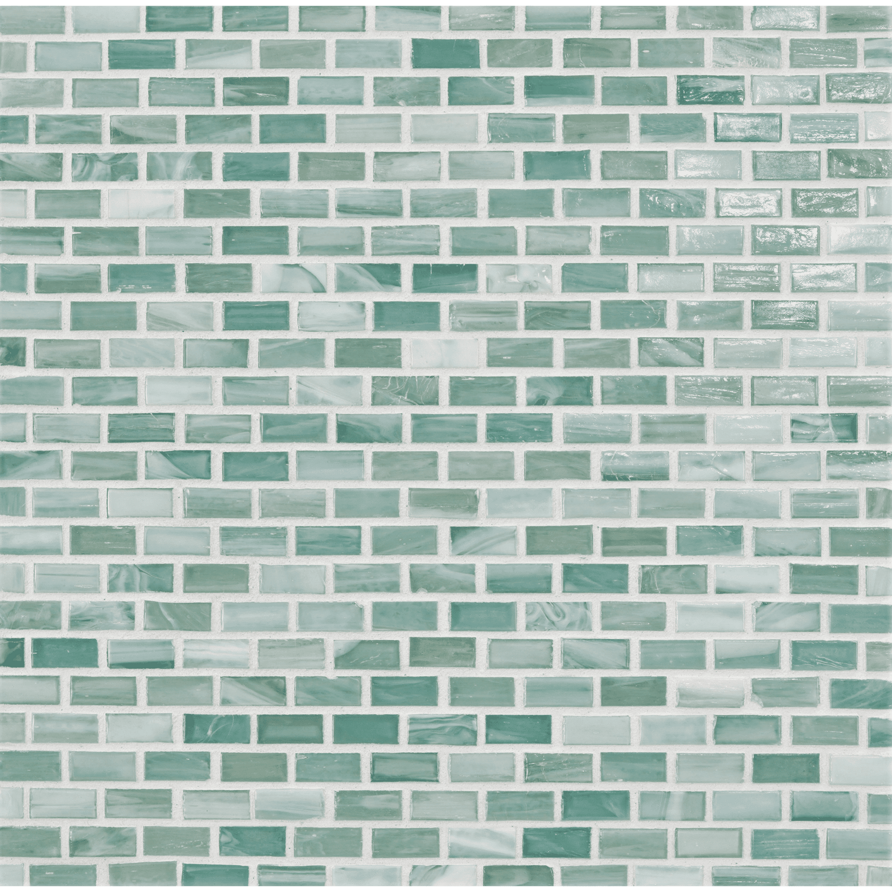 SHIBUI: Soft Teal 0.5"x1" Staggered Joint Field Mosaic (12.51"x12.51" | natural)