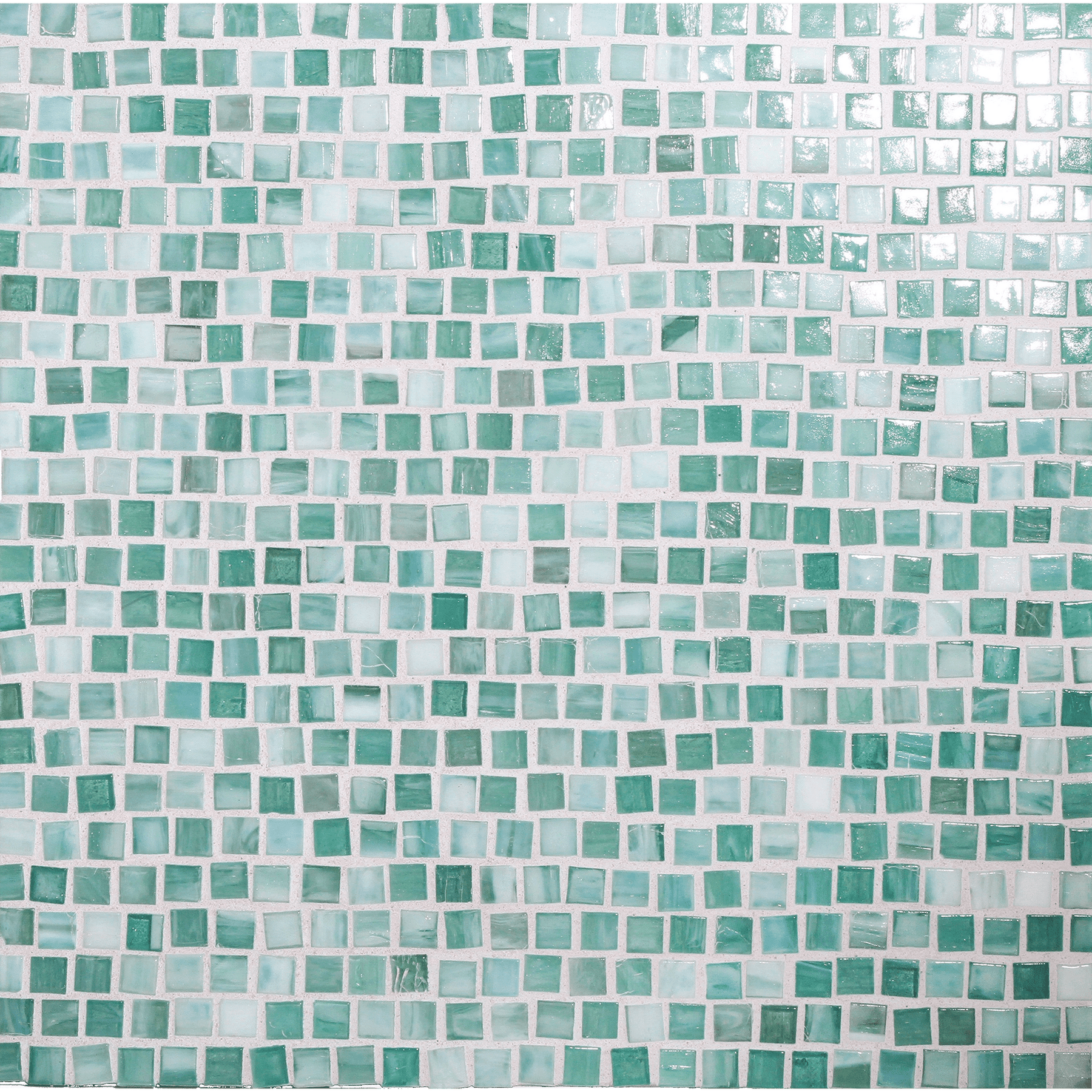 SHIBUI: Soft Teal Pompeii Stack Field Mosaic (12.63"x12.28" | natural)