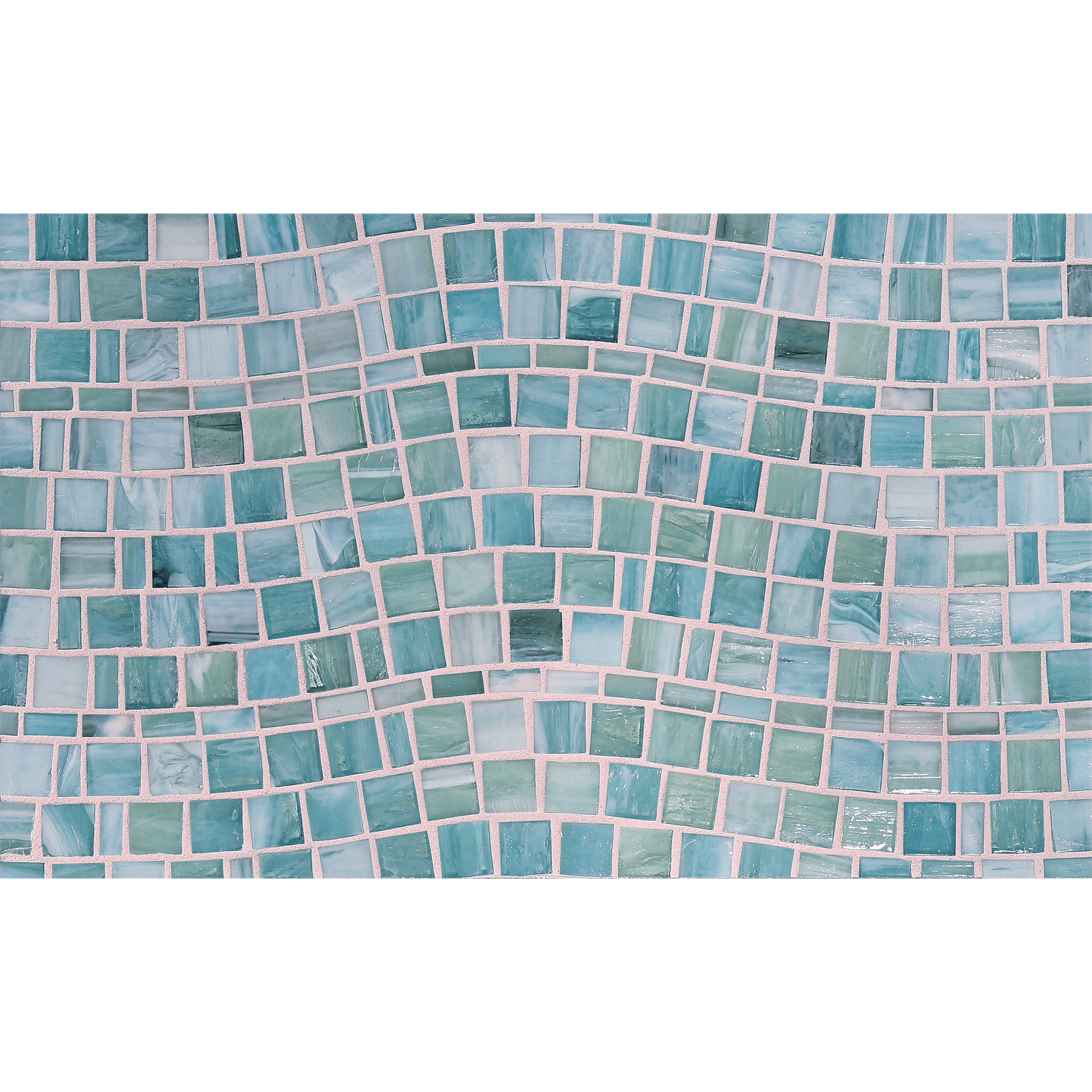 SHIBUI: Soft Teal Rio Offset Field Mosaic (15.42"x11.67" | natural)