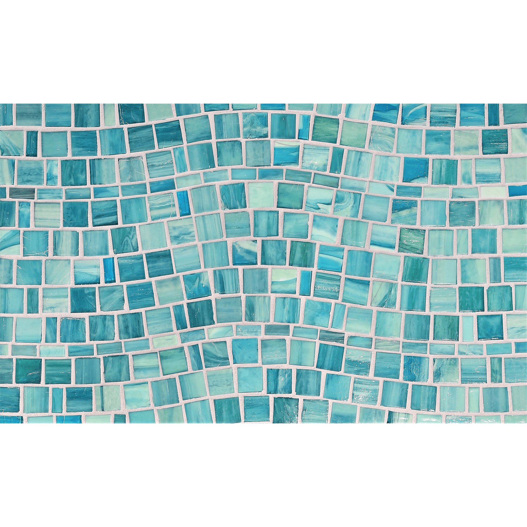 SHIBUI: Turquose Rio Offset Field Mosaic (15.42"x11.67" | natural)