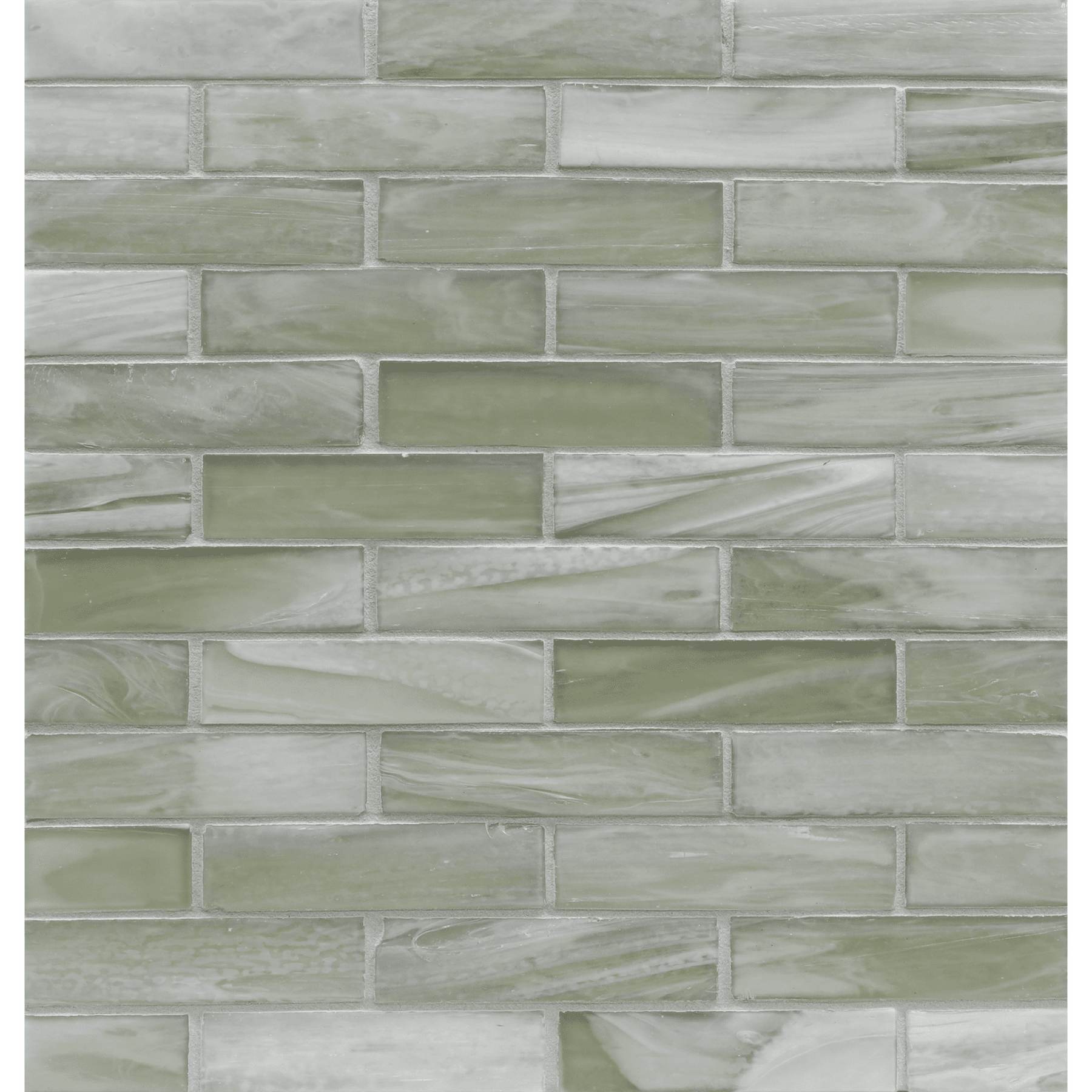 SHIBUI: Verte 1"x4" Staggered Joint Field Mosaic (9.92"x12.41" | silk)