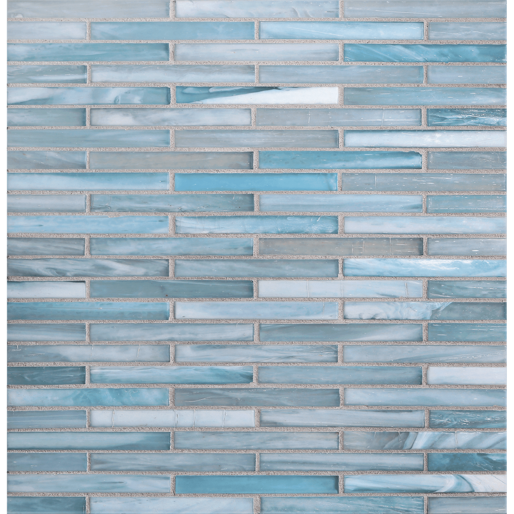 SHIBUI: Zinc 0.5"x4" Staggered Joint Field Mosaic (9.92"x12.14" | silk)