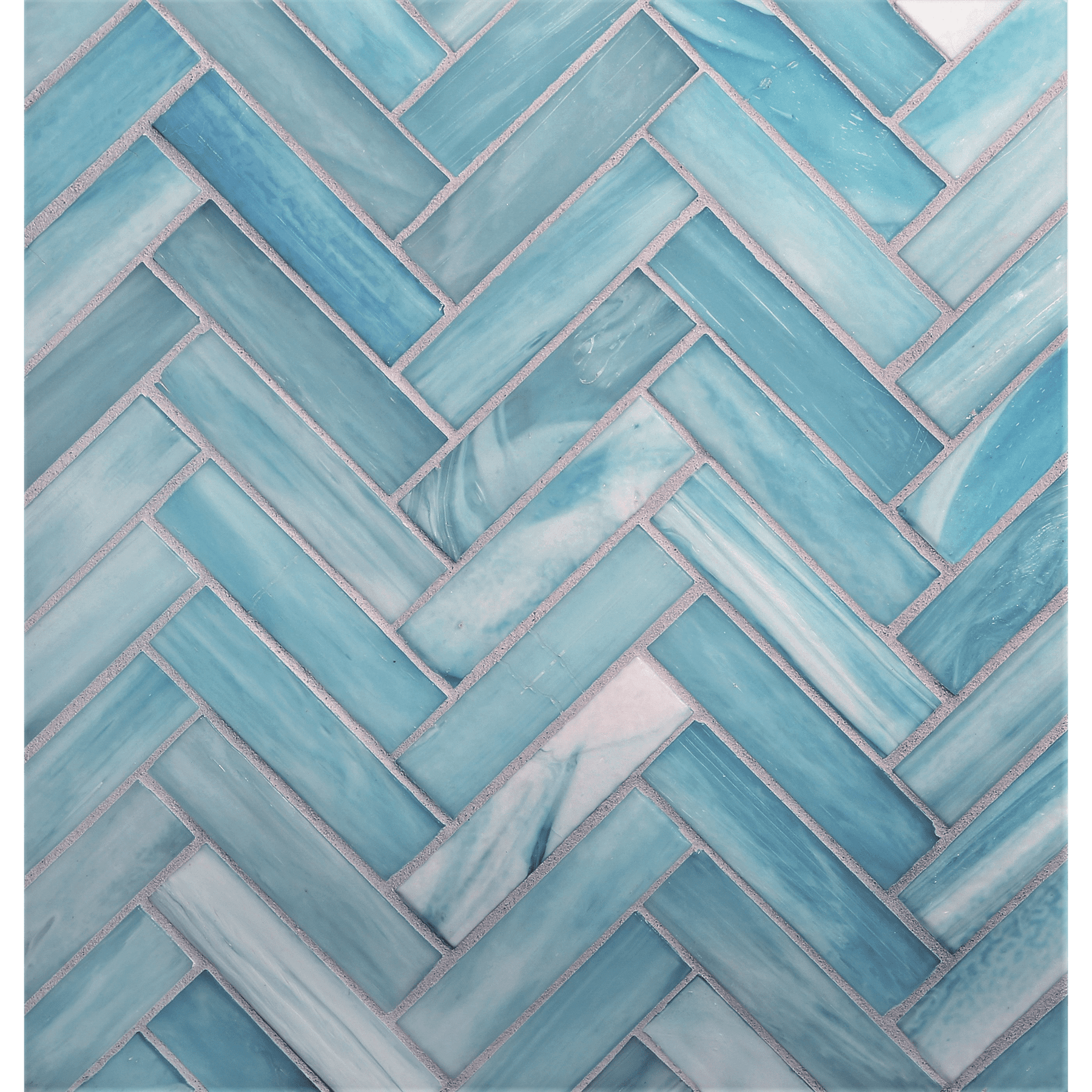 SHIBUI: Zinc 1"x4" Herringbone Field Mosaic (9.92"x12.41" | silk)