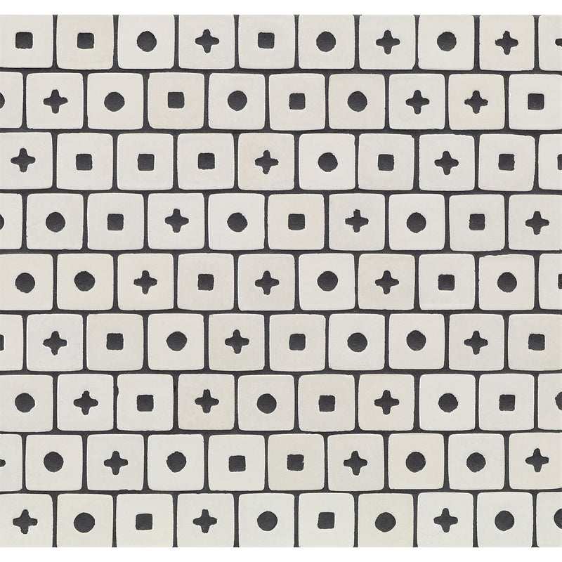 SHINJU: Kushi Silhouette Staggered Joint Field Mosaic (10.59"x11.65" | semi glossy)