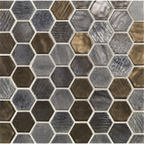 SHINJU: Pacific Cambric Hexagonal Field Mosaic (9.96"x11.5" | semi glossy)