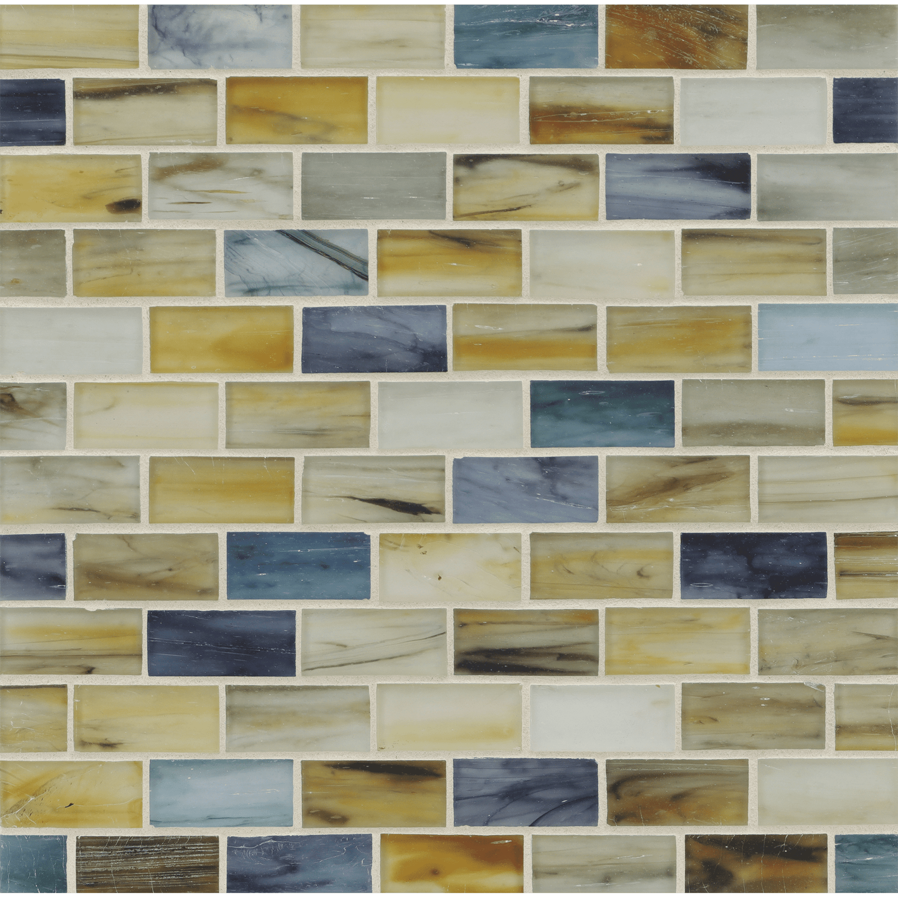 TOZEN: Ahou 1"x2" Staggered Joint Field Mosaic (11.52"x12.51" | silk)