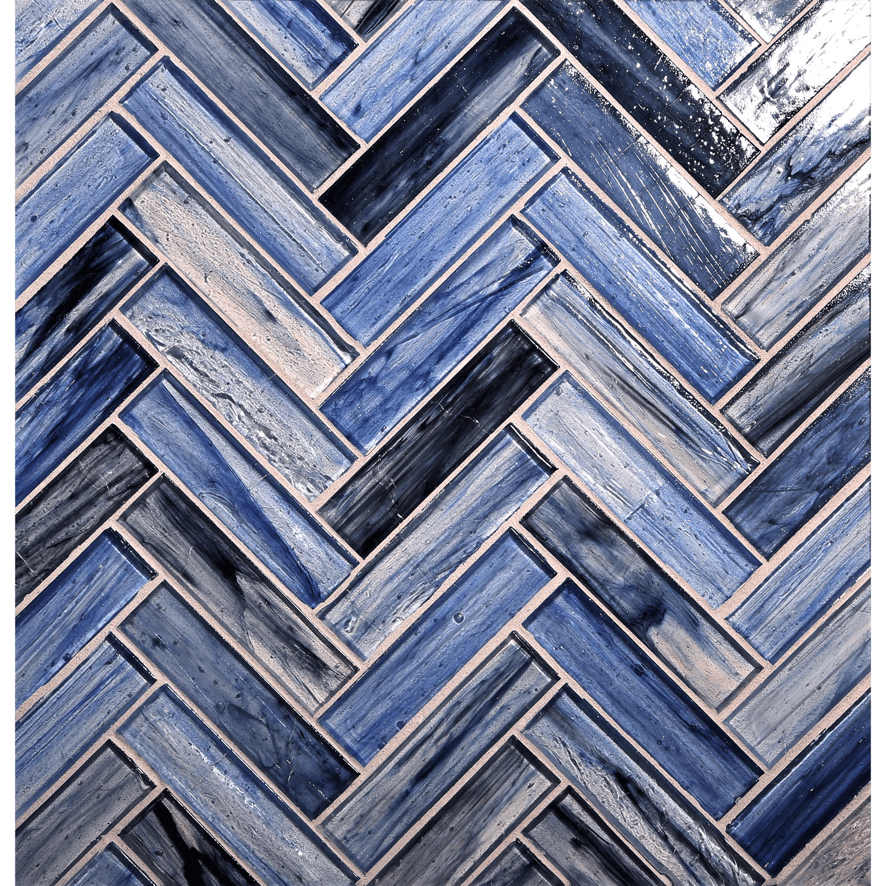 TOZEN: Antimony 1"x4" Herringbone Field Mosaic (9.92"x12.41" | natural)