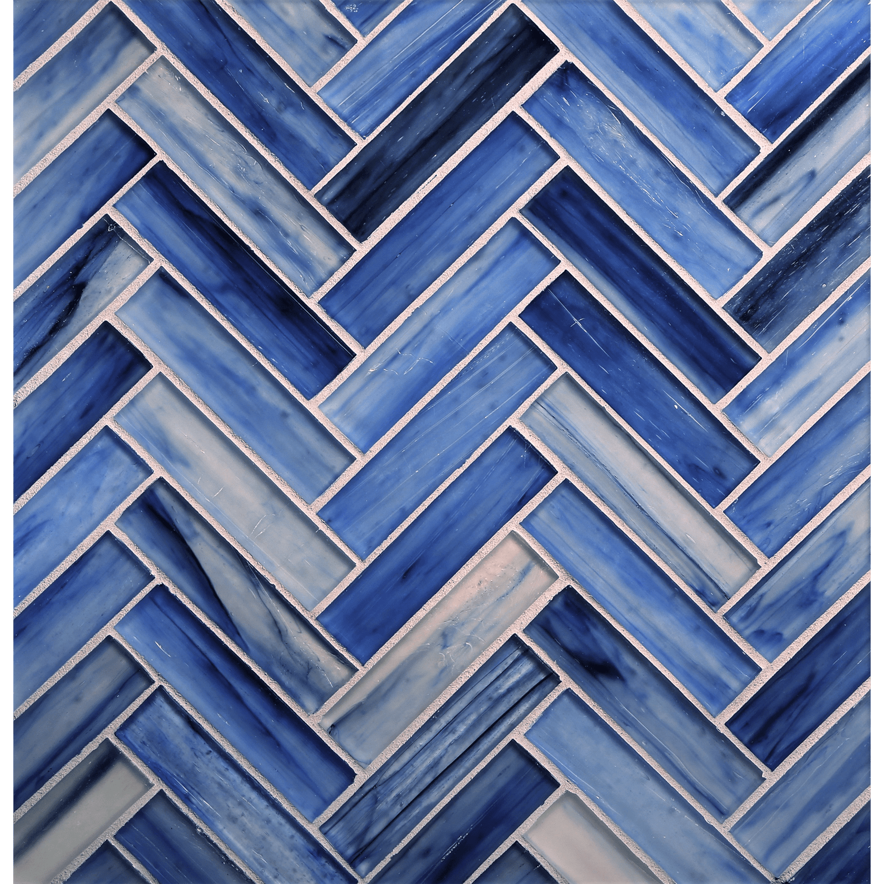 TOZEN: Antimony 1"x4" Herringbone Field Mosaic (9.92"x12.41" | silk)