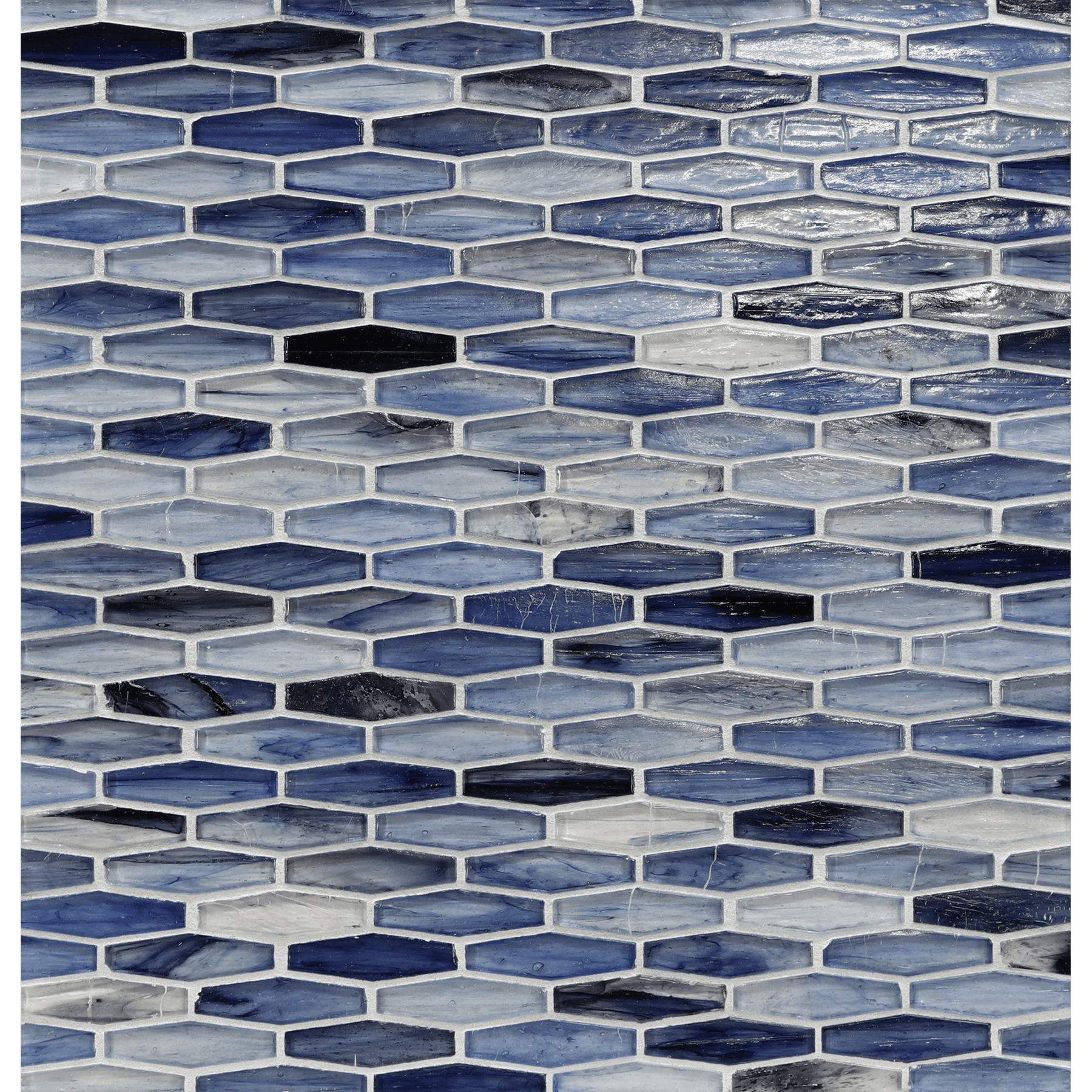 TOZEN: Antimony Martini Elongated Hexagon Field Mosaic (11.96"x12.58" | natural)