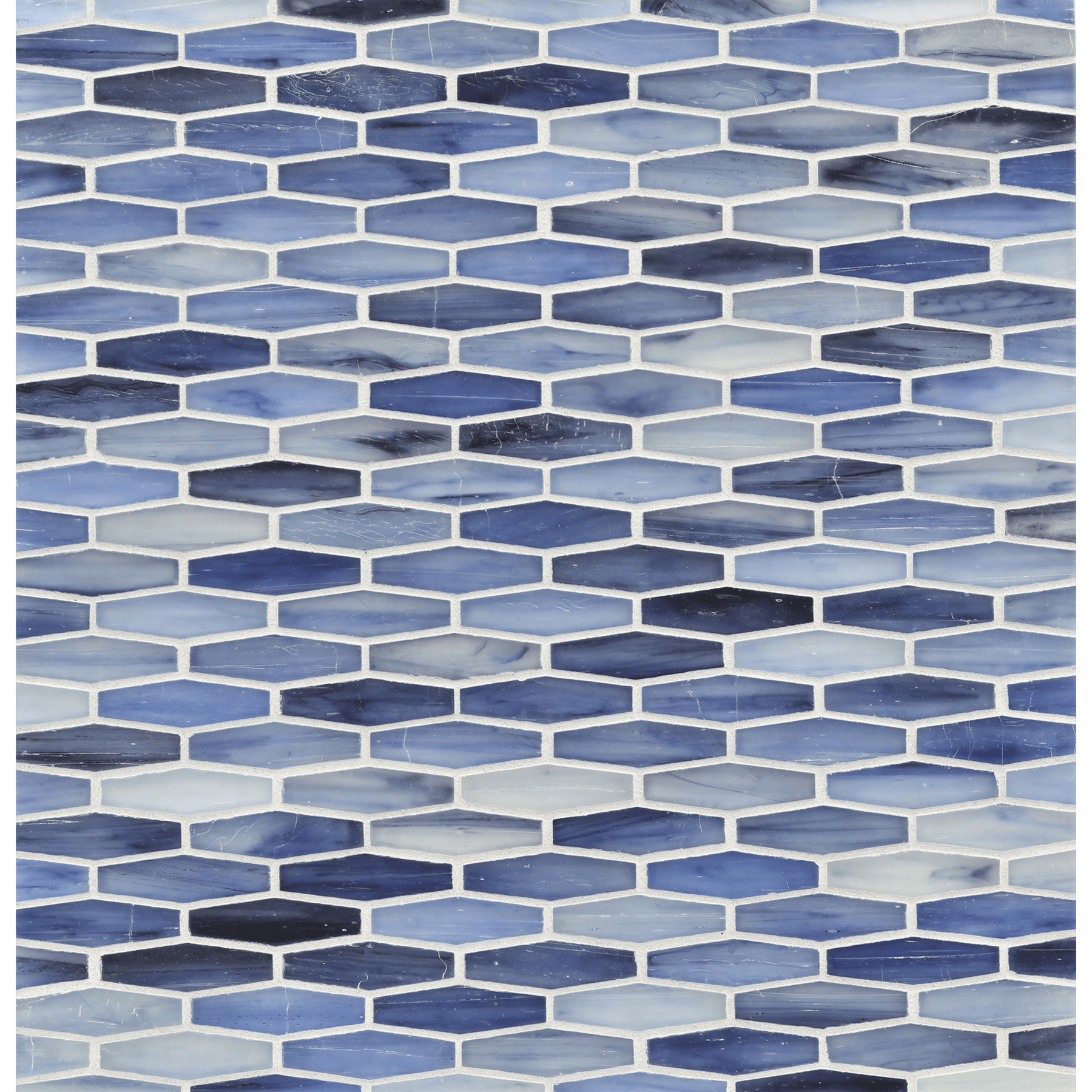 TOZEN: Antimony Martini Elongated Hexagon Field Mosaic (11.96"x12.58" | silk)