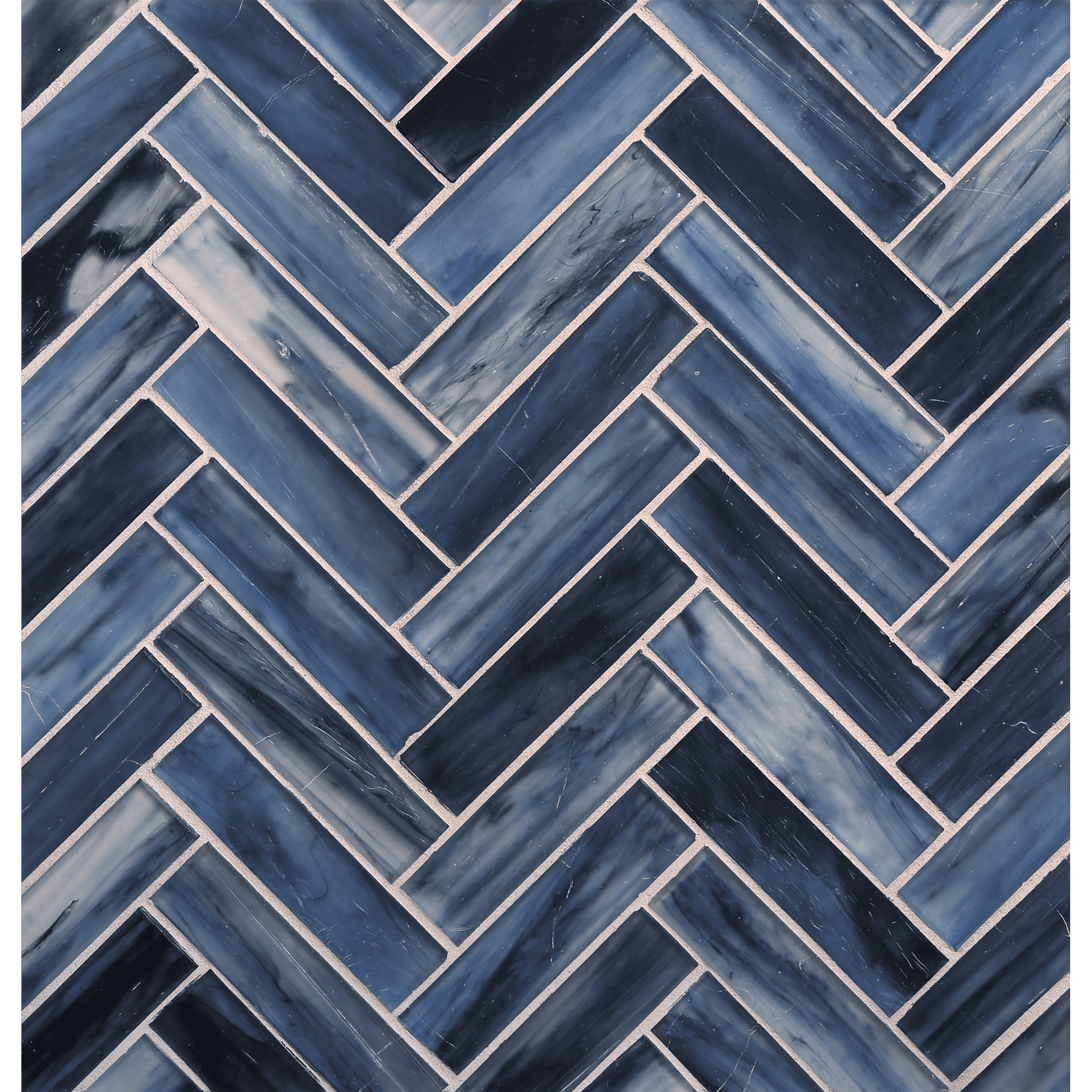 TOZEN: Argon 1"x4" Herringbone Field Mosaic (9.92"x12.41" | silk)