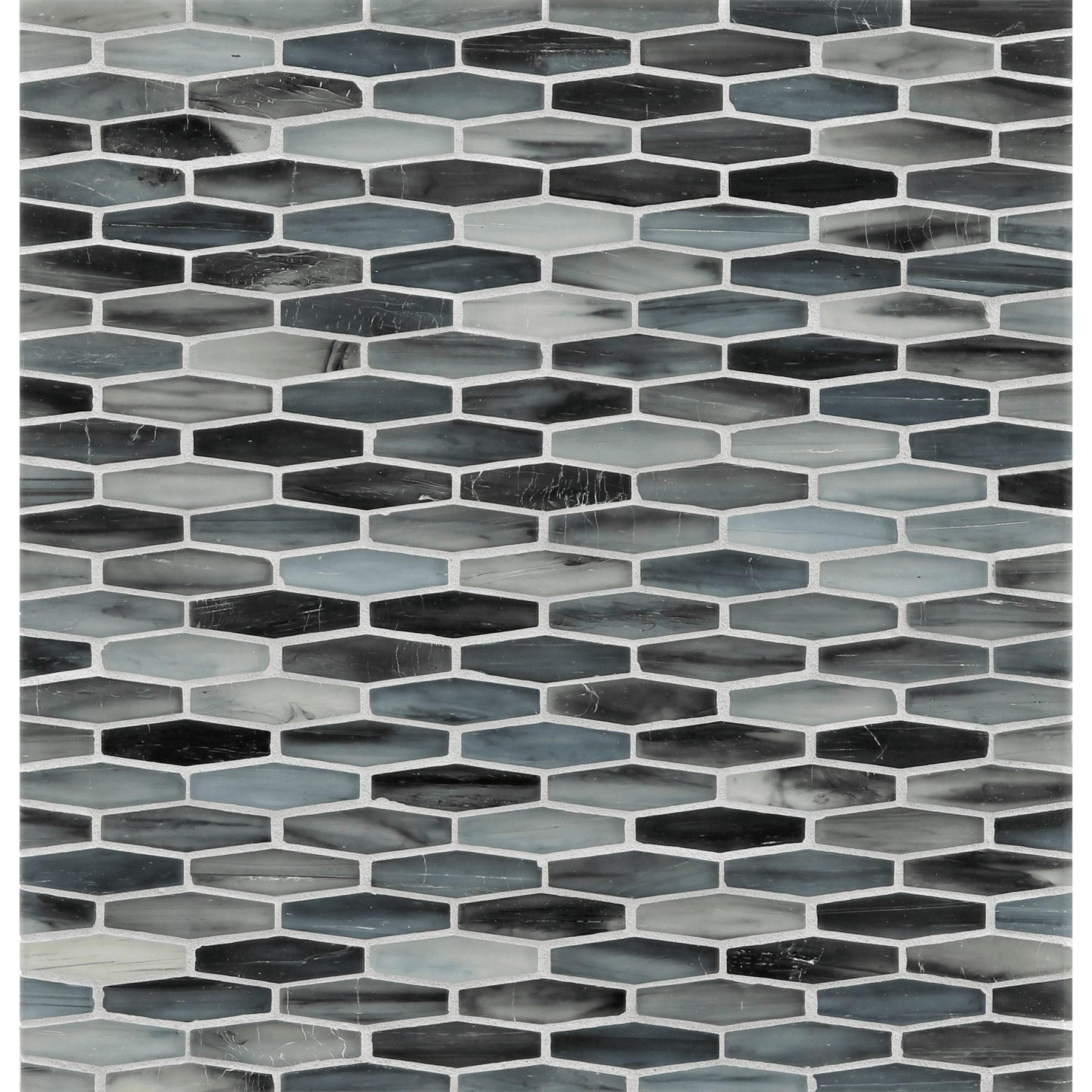 TOZEN: Argon Martini Elongated Hexagon Field Mosaic (11.96"x12.58" | silk)