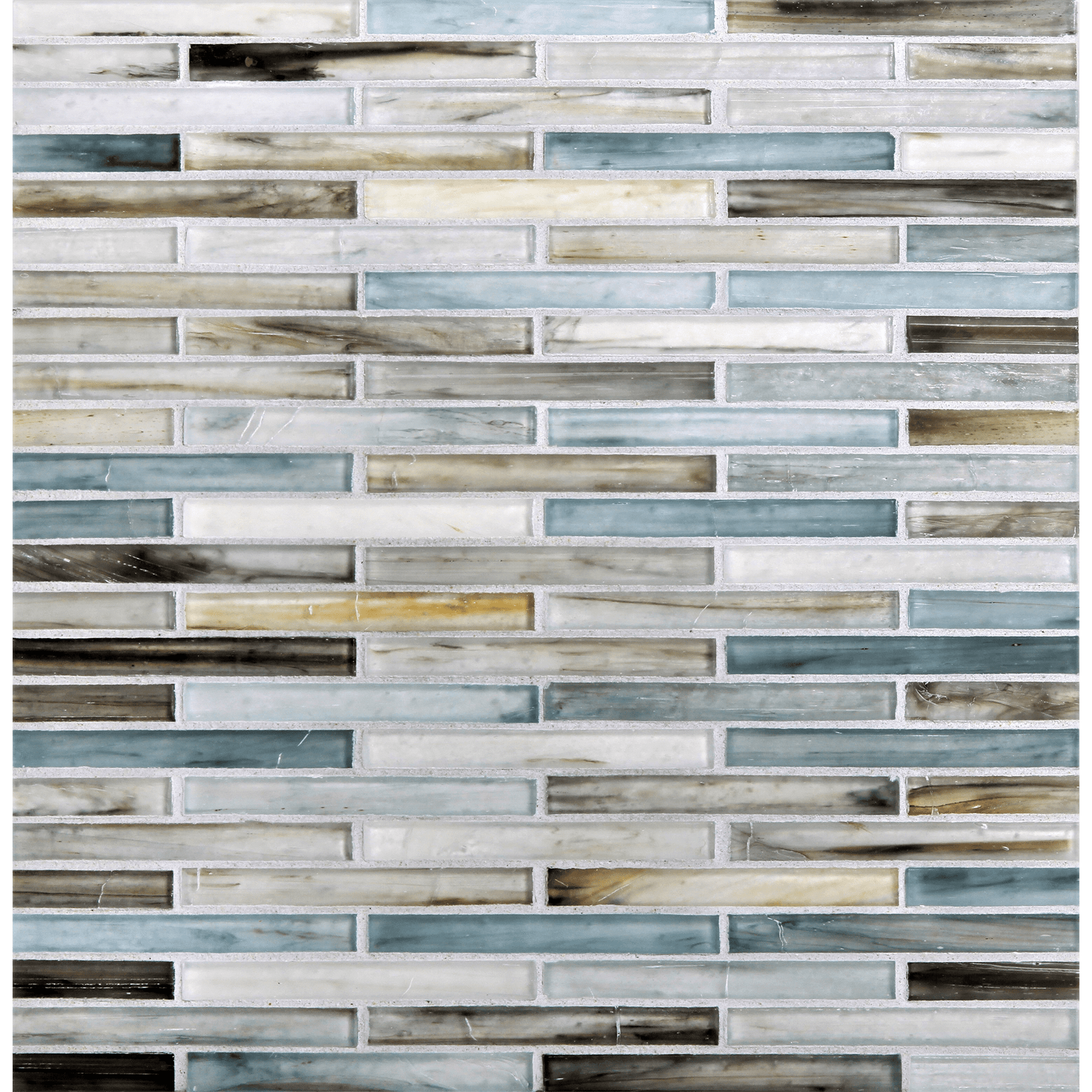 TOZEN: Arsenic 0.5"x4" Staggered Joint Field Mosaic (9.92"x12.14" | silk)