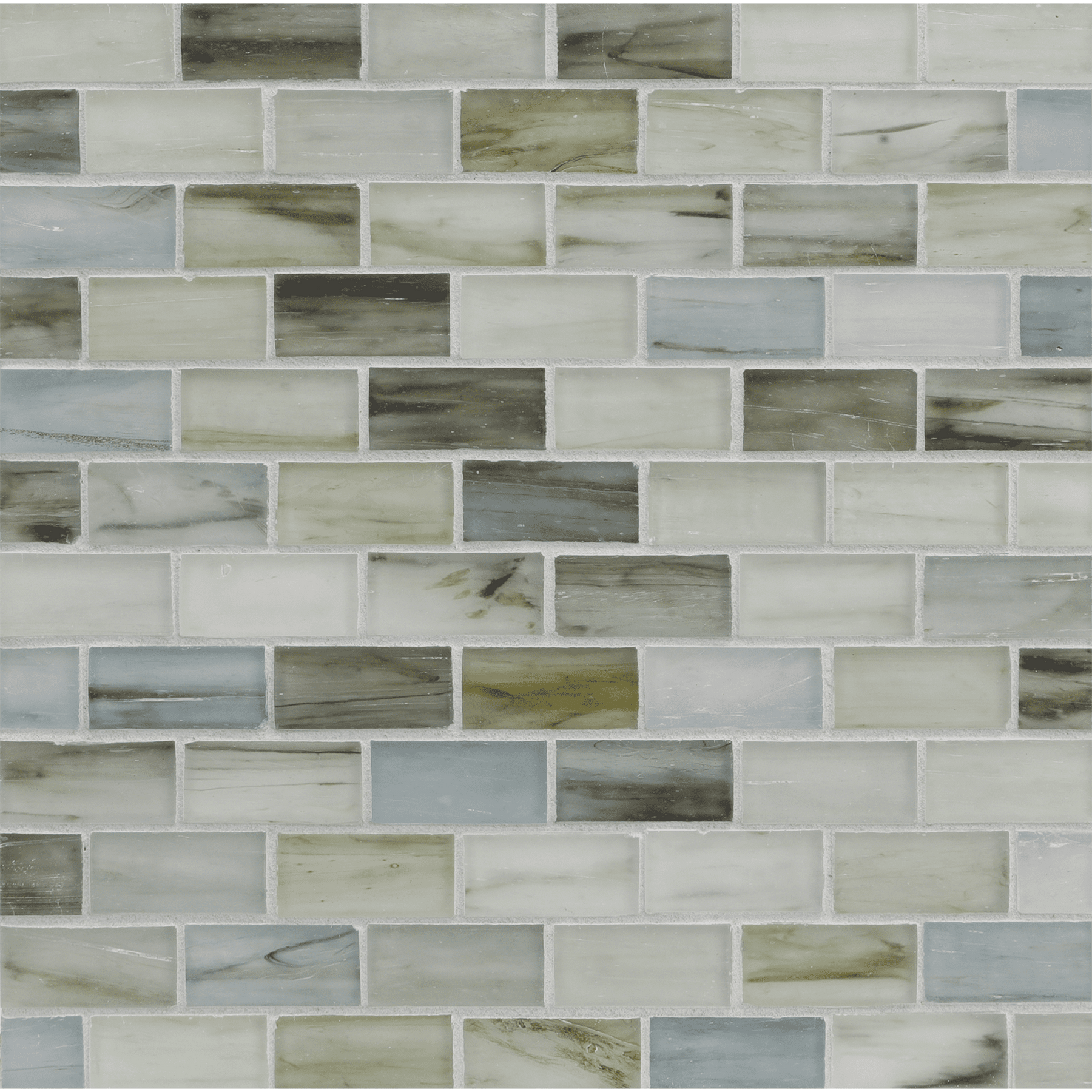 TOZEN: Arsenic 1"x2" Staggered Joint Field Mosaic (11.52"x12.51" | silk)