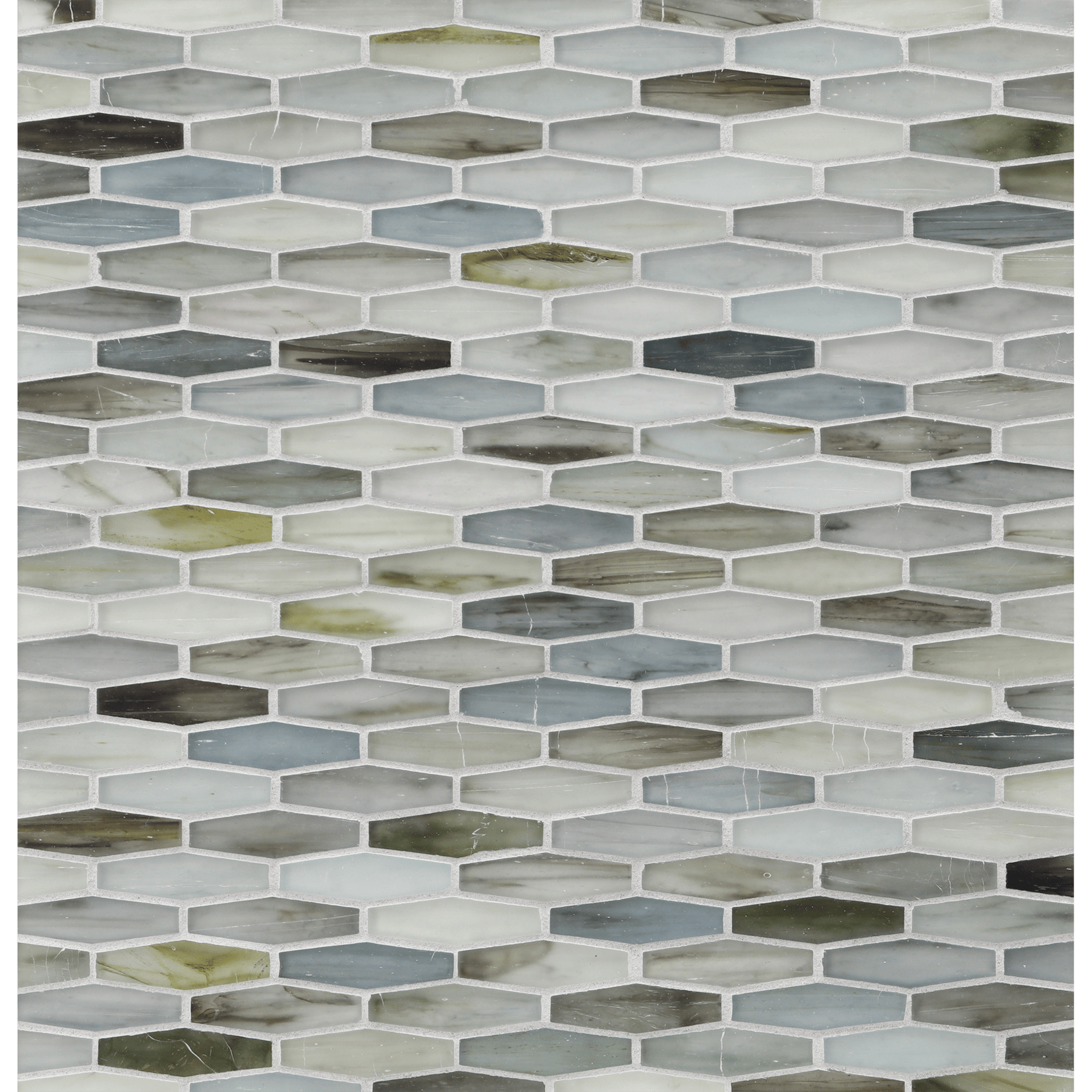 TOZEN: Arsenic Martini Elongated Hexagon Field Mosaic (11.96"x12.58" | silk)