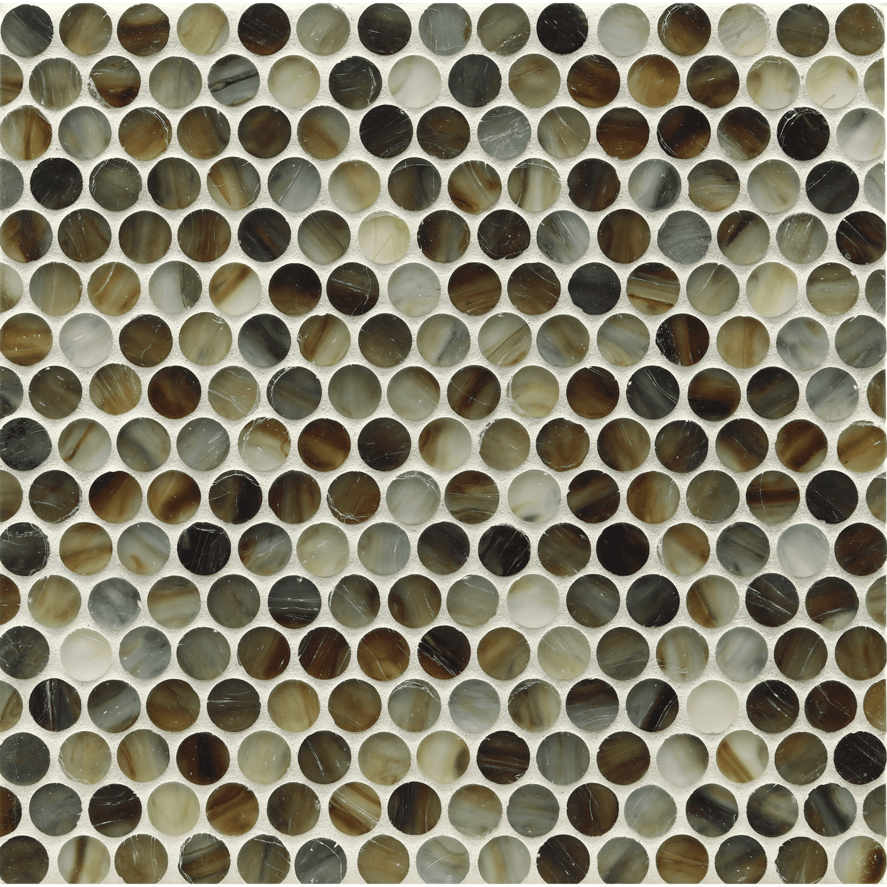 TOZEN: Copper 0.75" Penny Round Field Mosaic (11.75"x11.77" | silk)