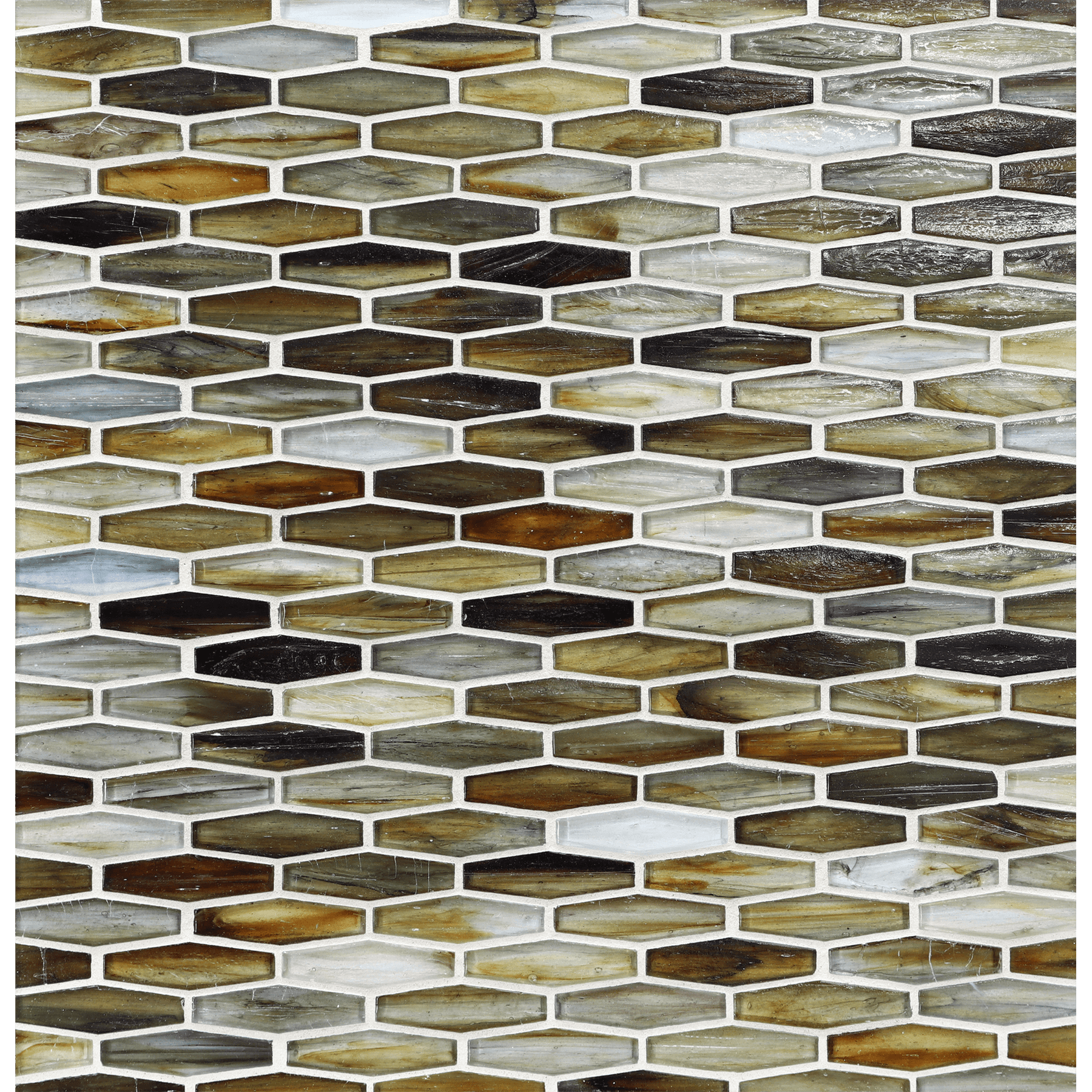 TOZEN: Copper Martini Elongated Hexagon Field Mosaic (11.96"x12.58" | natural)