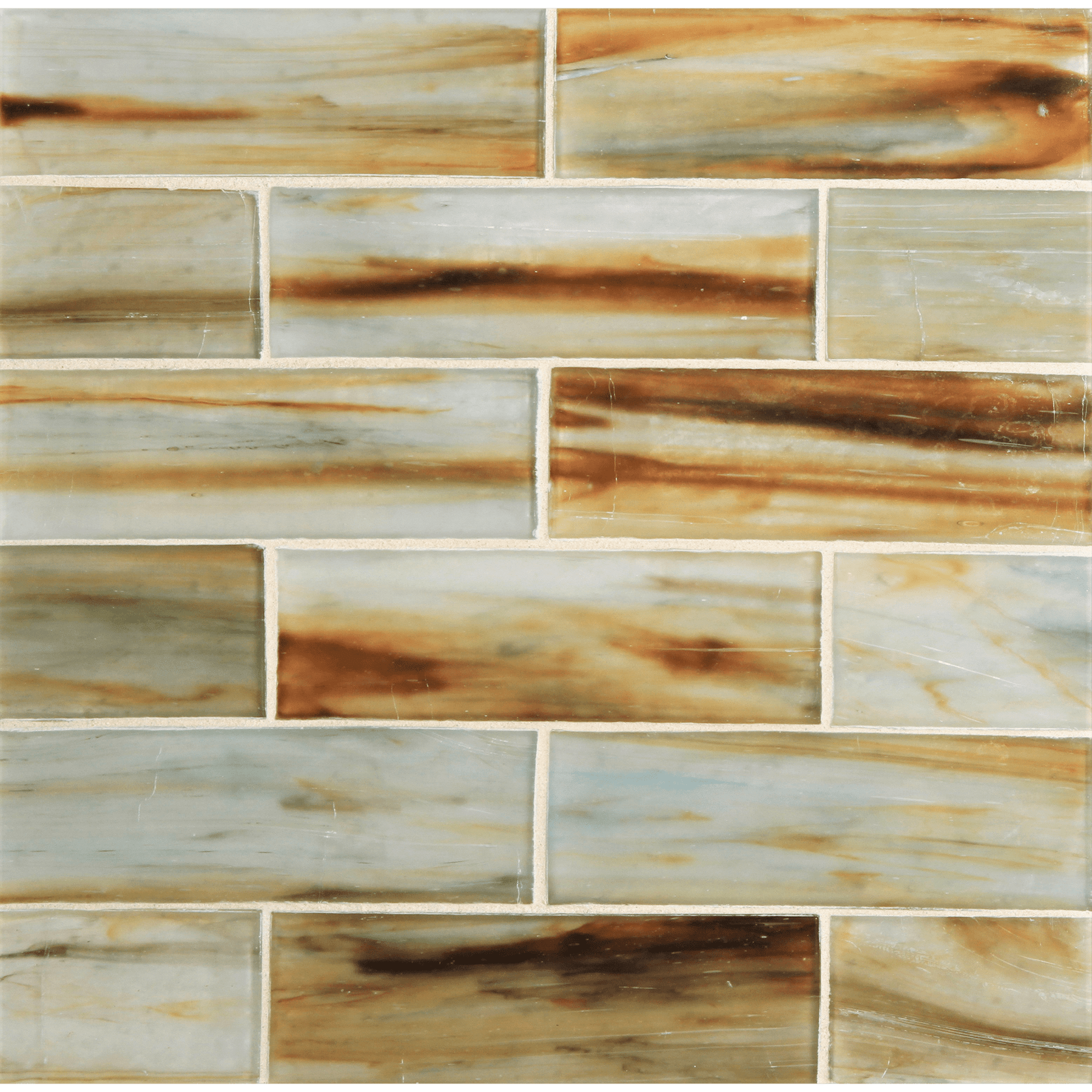 TOZEN: Copper Rectangle Field Tile (2"x6" | silk)