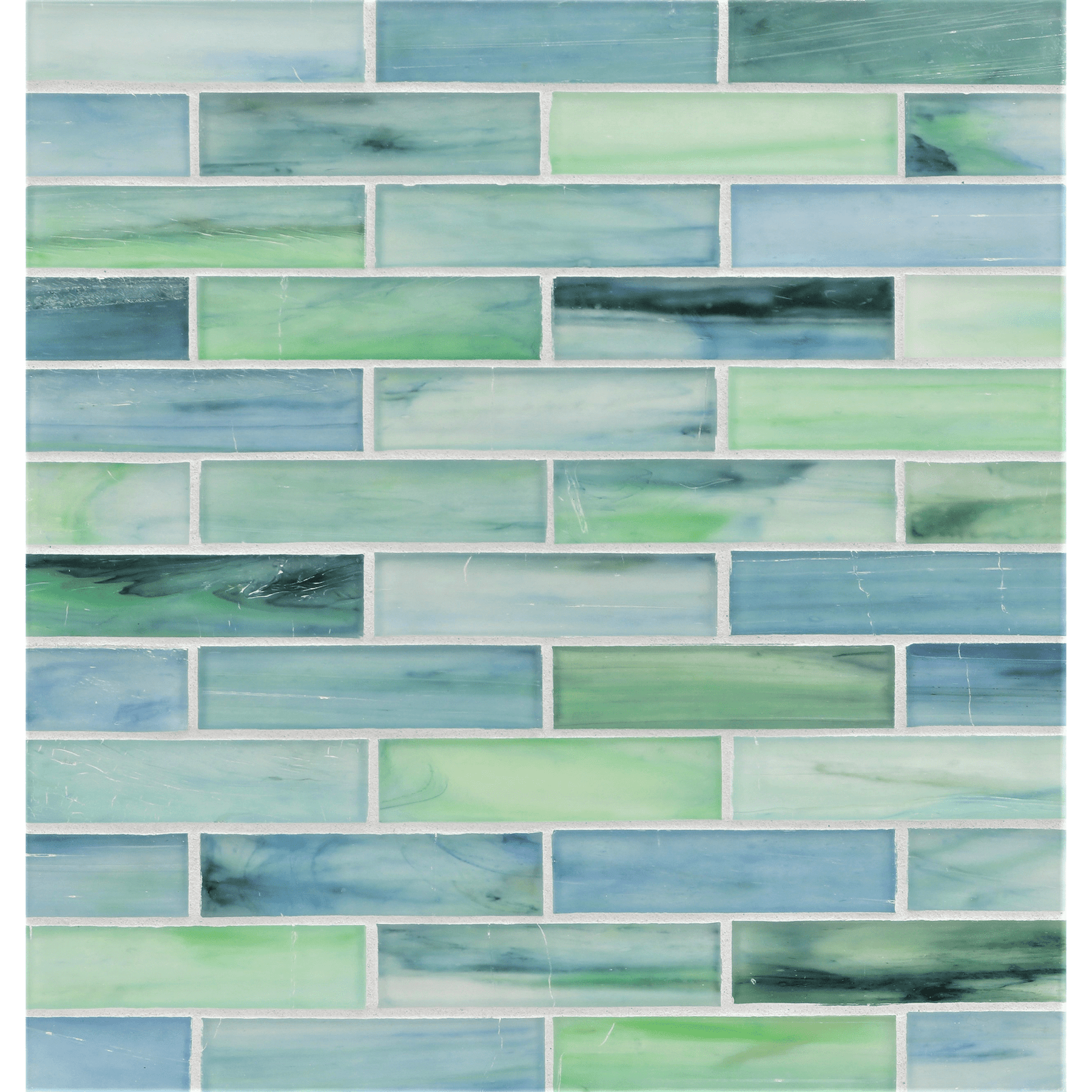 TOZEN: Erbium 1"x4" Staggered Joint Field Mosaic (9.92"x12.41" | silk)