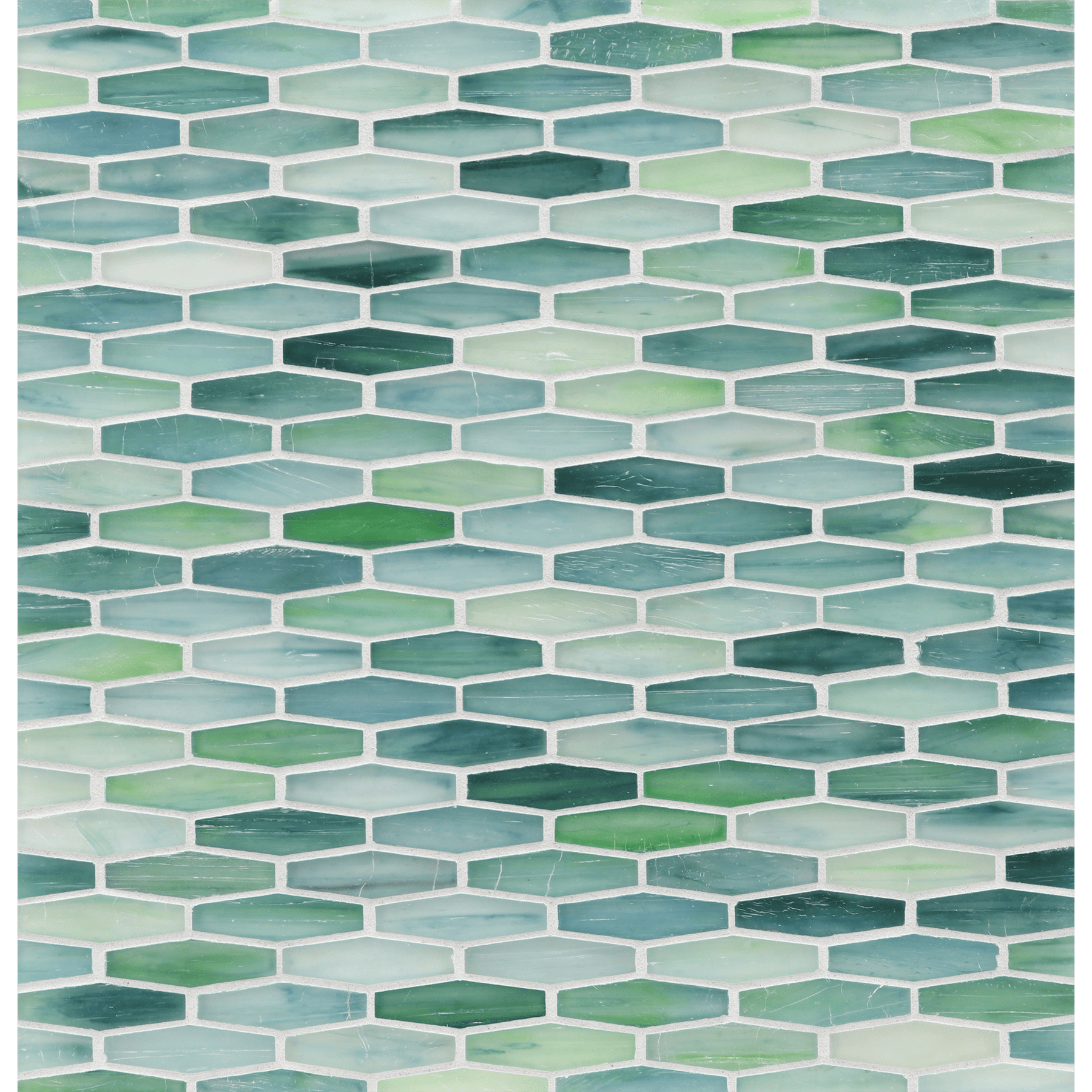 TOZEN: Erbium Martini Elongated Hexagon Field Mosaic (11.96"x12.58" | silk)