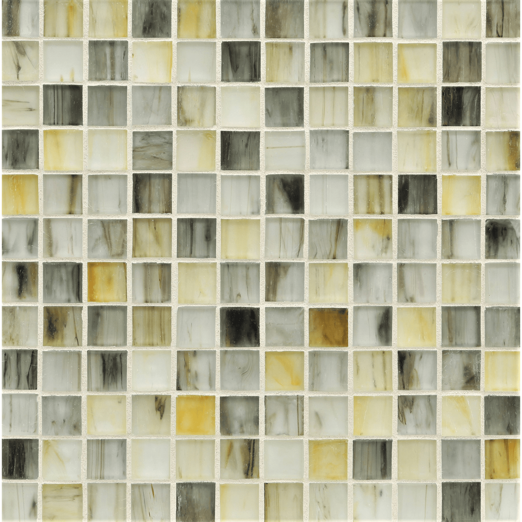 TOZEN: Indium 1"x1" Straight Stack Field Mosaic (12.51"x12.51" | silk)