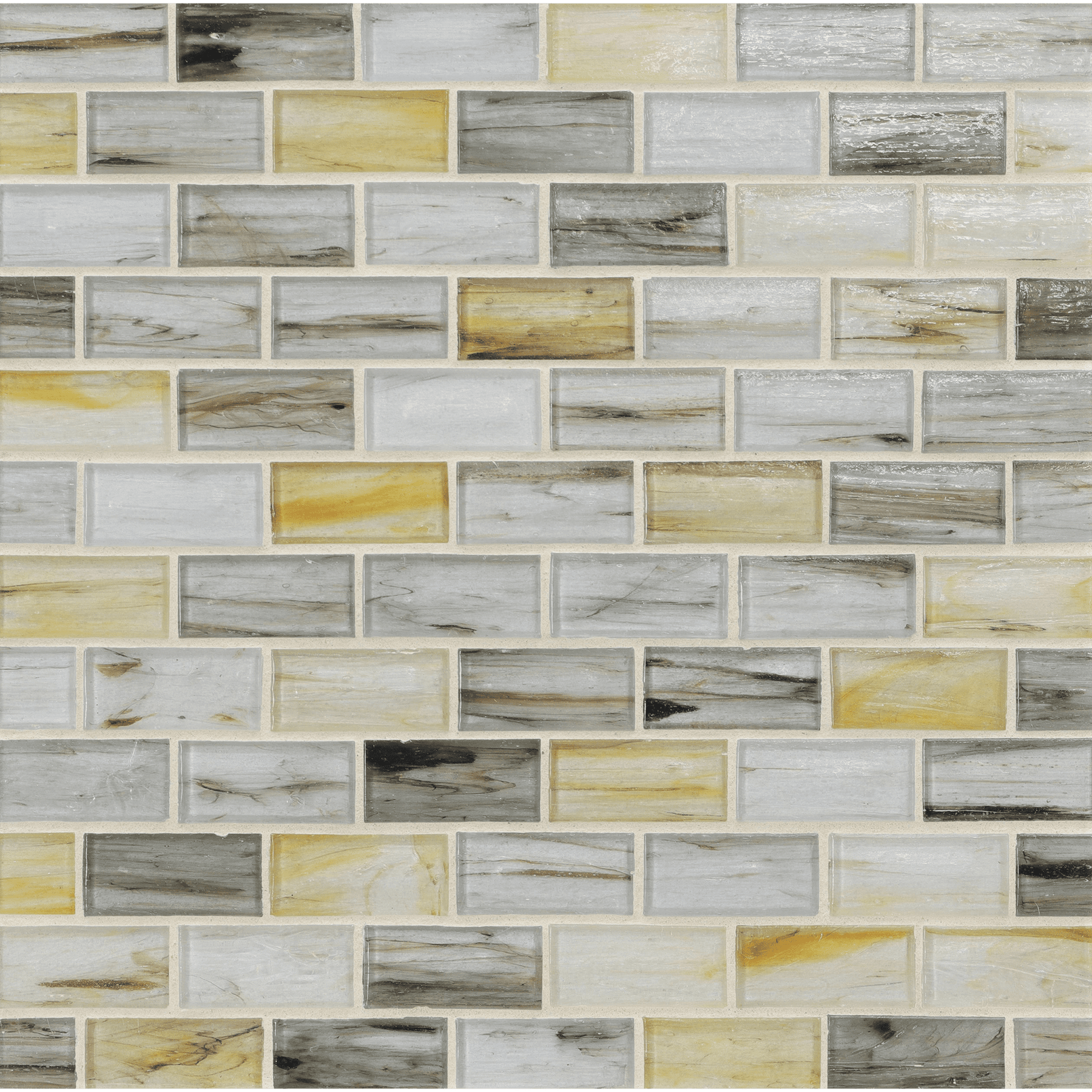TOZEN: Indium 1"x2" Staggered Joint Field Mosaic (11.52"x12.51" | natural)