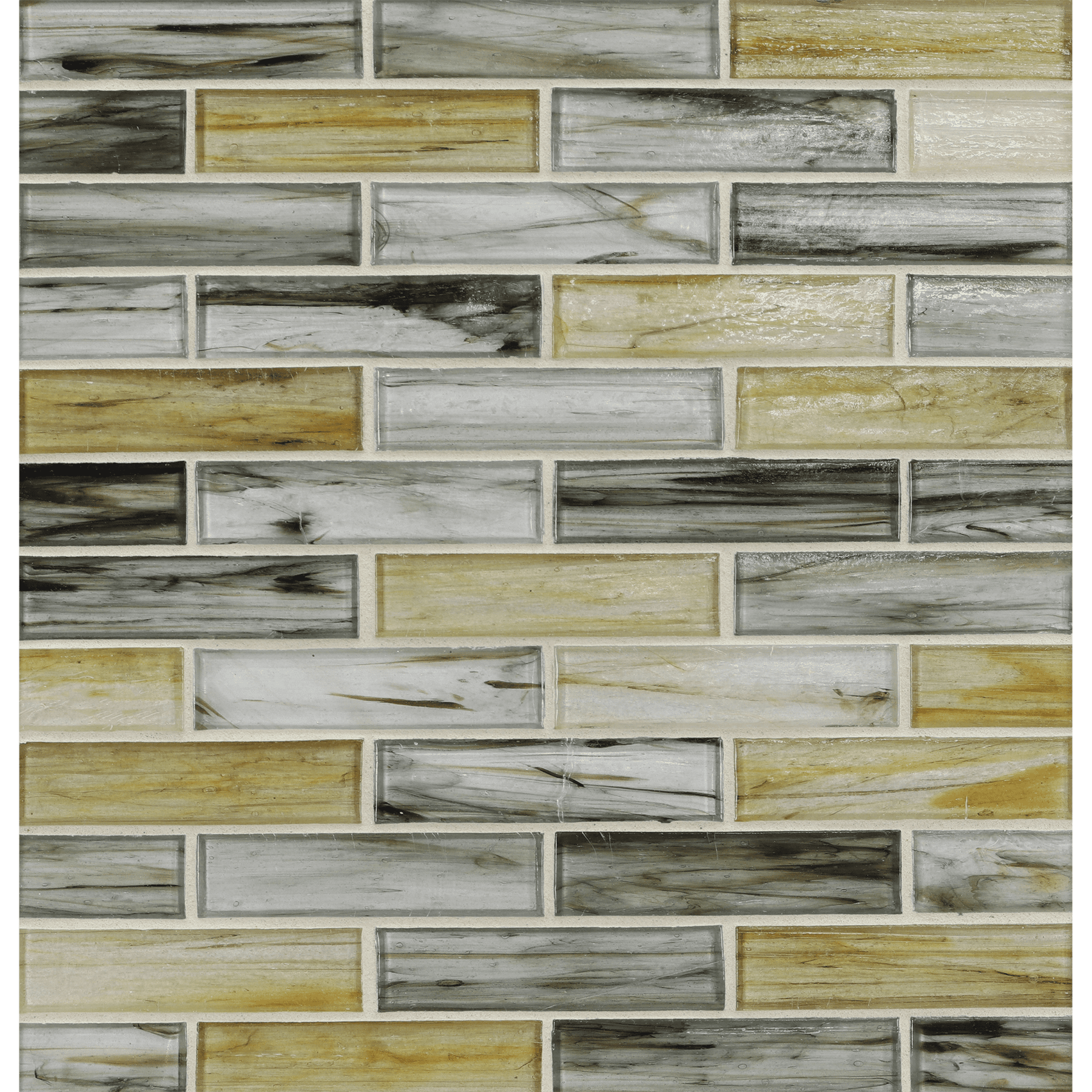 TOZEN: Indium 1"x4" Staggered Joint Field Mosaic (9.92"x12.41" | natural)