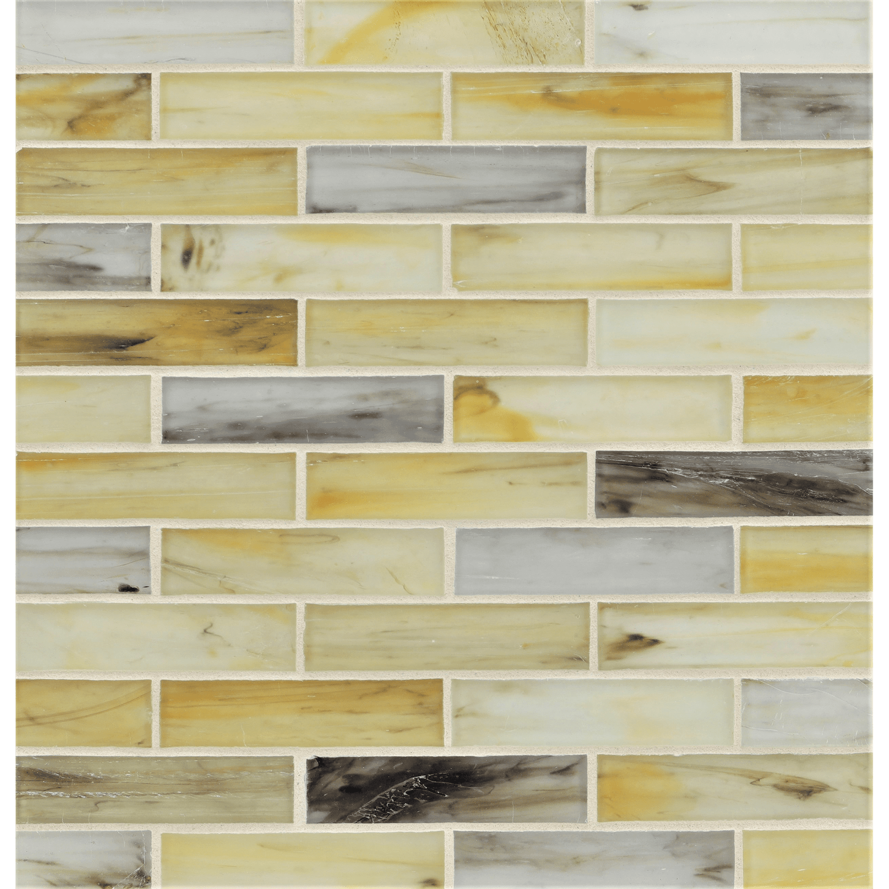 TOZEN: Indium 1"x4" Staggered Joint Field Mosaic (9.92"x12.41" | silk)
