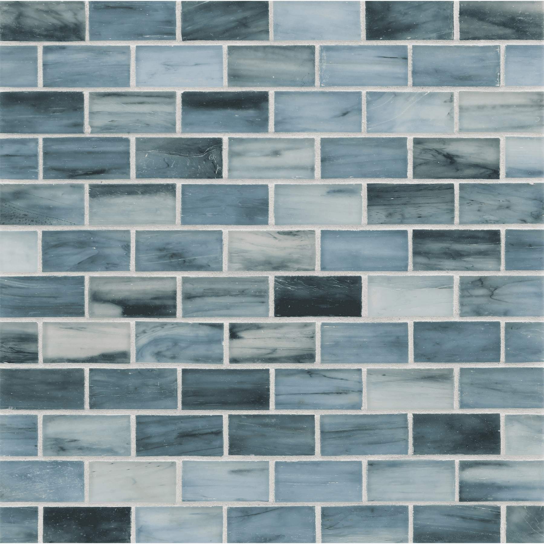 TOZEN: Iodine 1"x2" Staggered Joint Field Mosaic (11.52"x12.51" | silk)